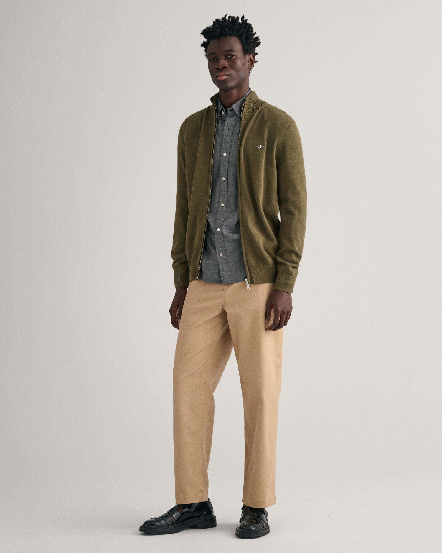 CASUAL COTTON ZIP CARDIGAN