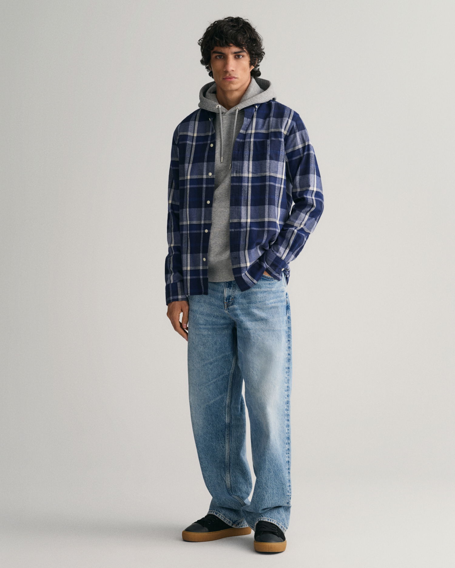 Regular Fit Jaspé Ruteskjorte 