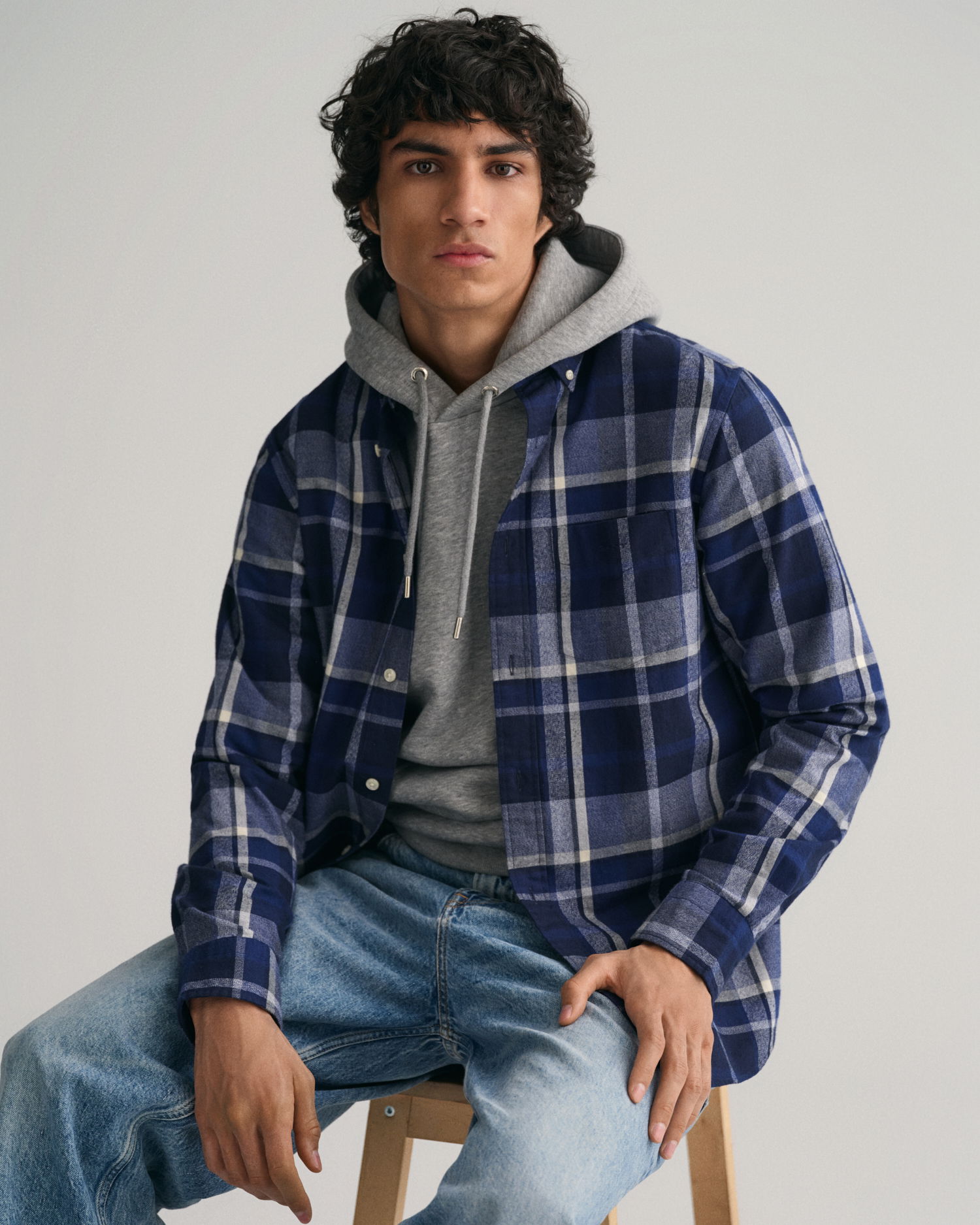 Regular Fit Jaspé Ruteskjorte 