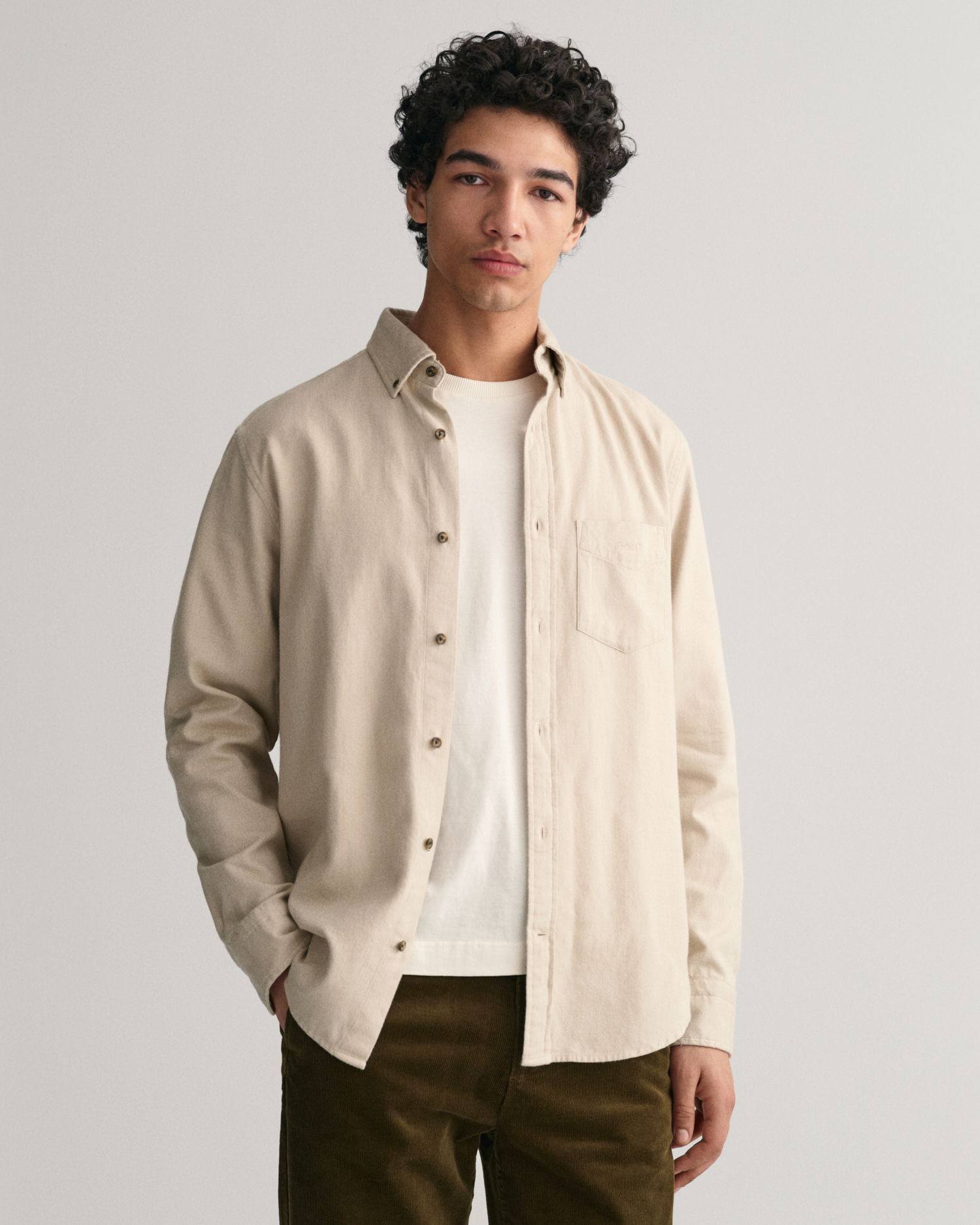 Regular Fit Flanellskjorte med fiskebein