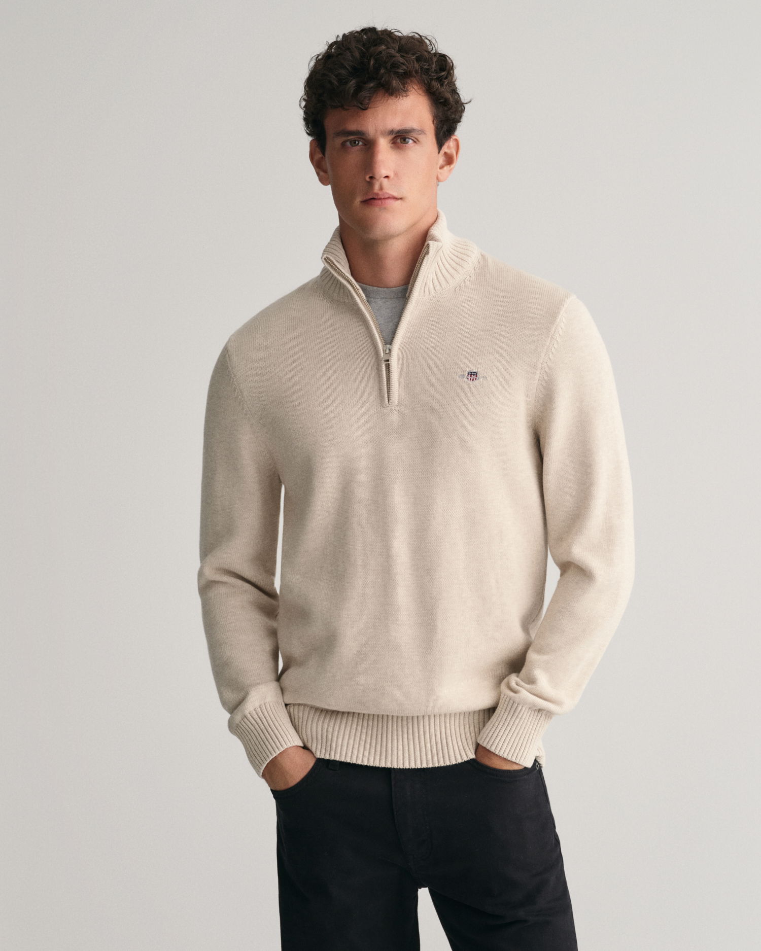 Bomullsgenser med half-zip