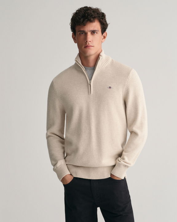 Bomullsgenser med half-zip