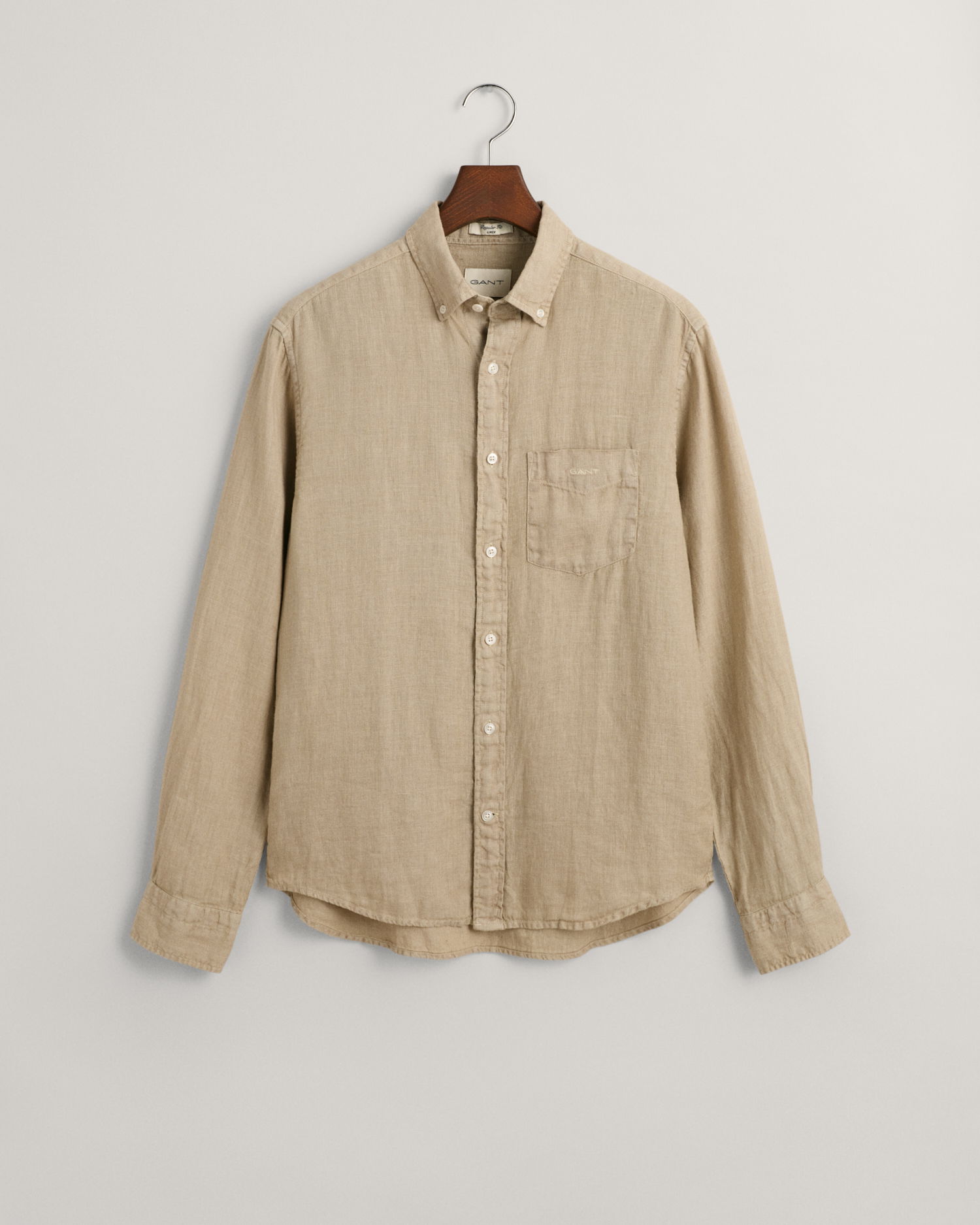 Regular Fit Garment-Dyed Linen Shirt