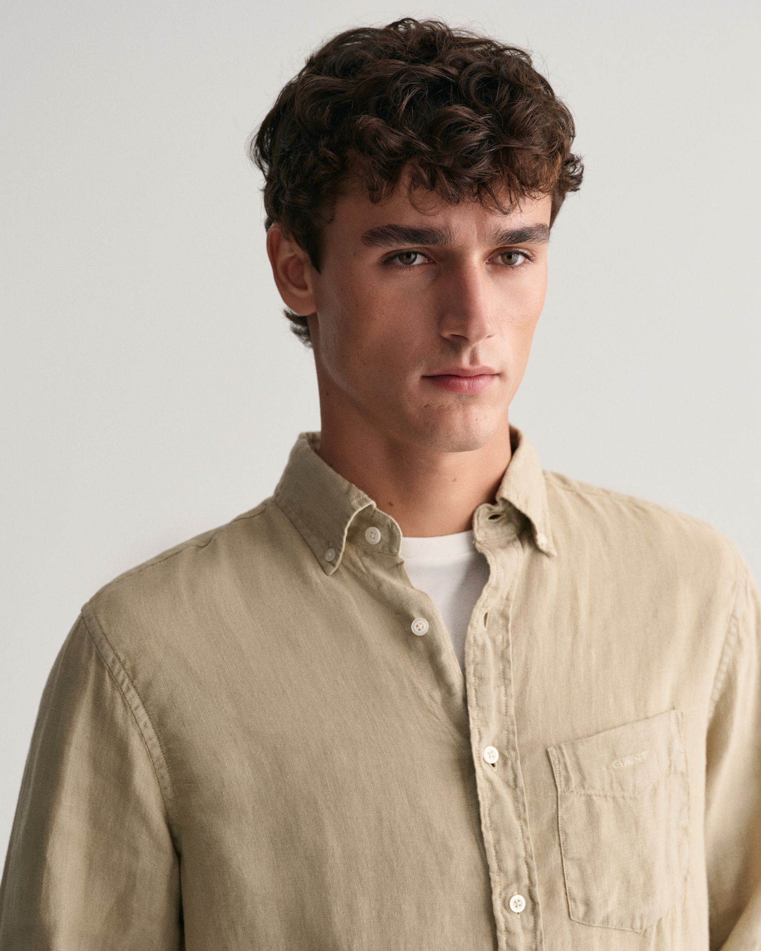 Regular Fit Garment-Dyed Linen Shirt