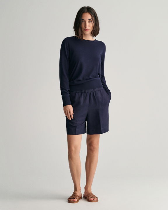 Pull-On-shorts i linblanding med avslappet passform