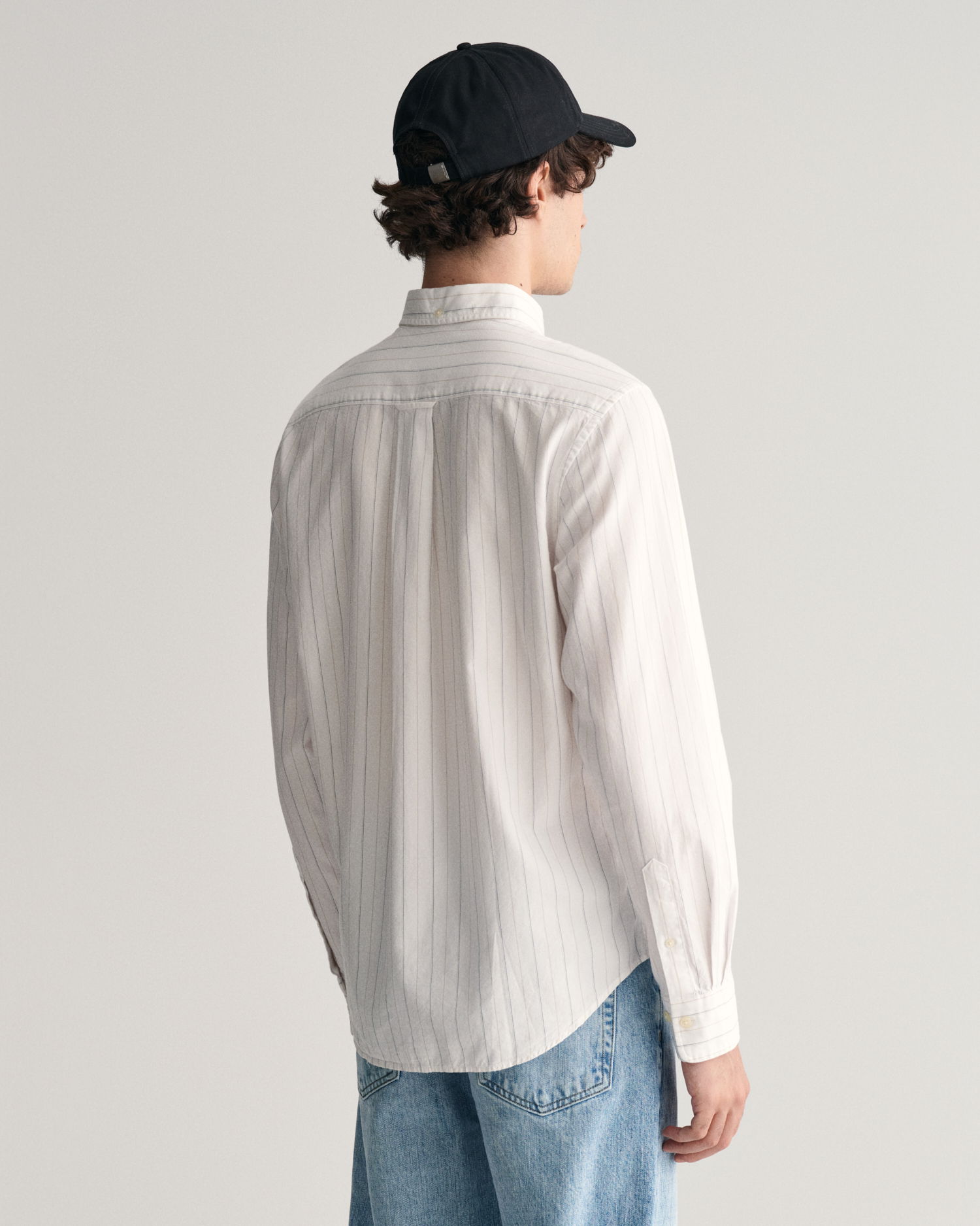 Regular Fit Striped Archive Oxford skjorte