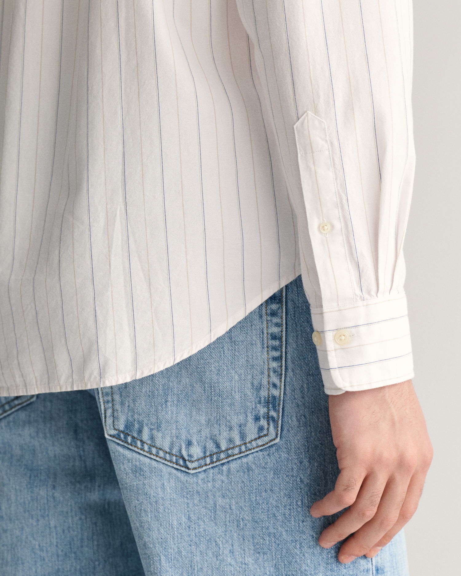 Regular Fit Striped Archive Oxford skjorte