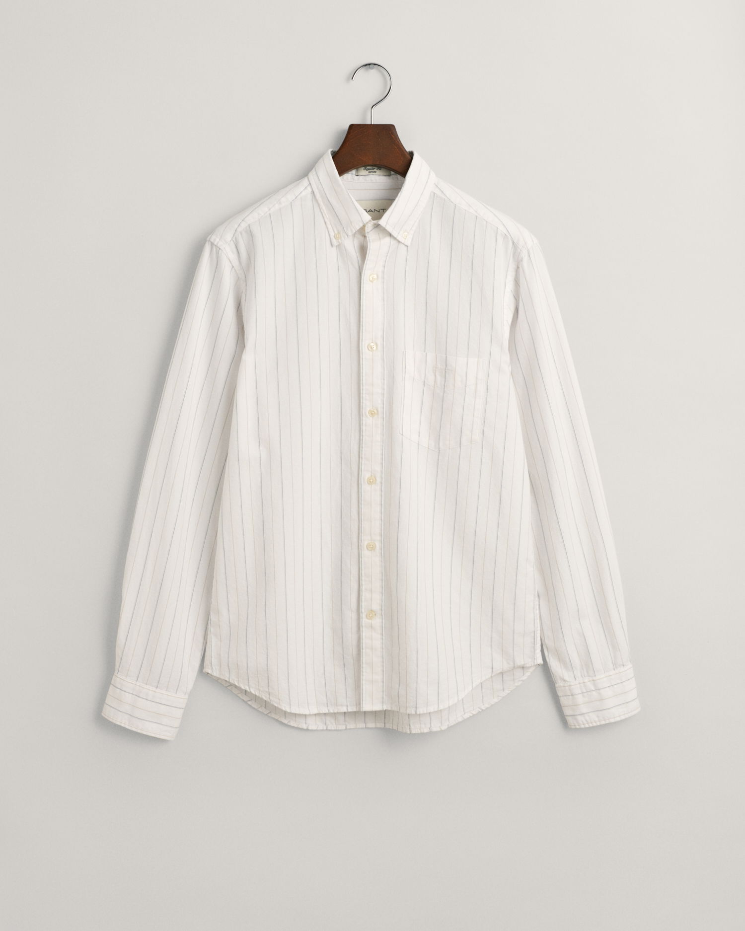 Regular Fit Striped Archive Oxford skjorte