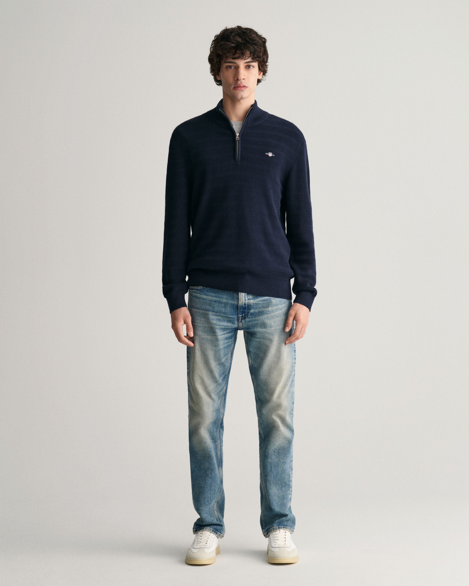 Bomullsgenser med half-zip 