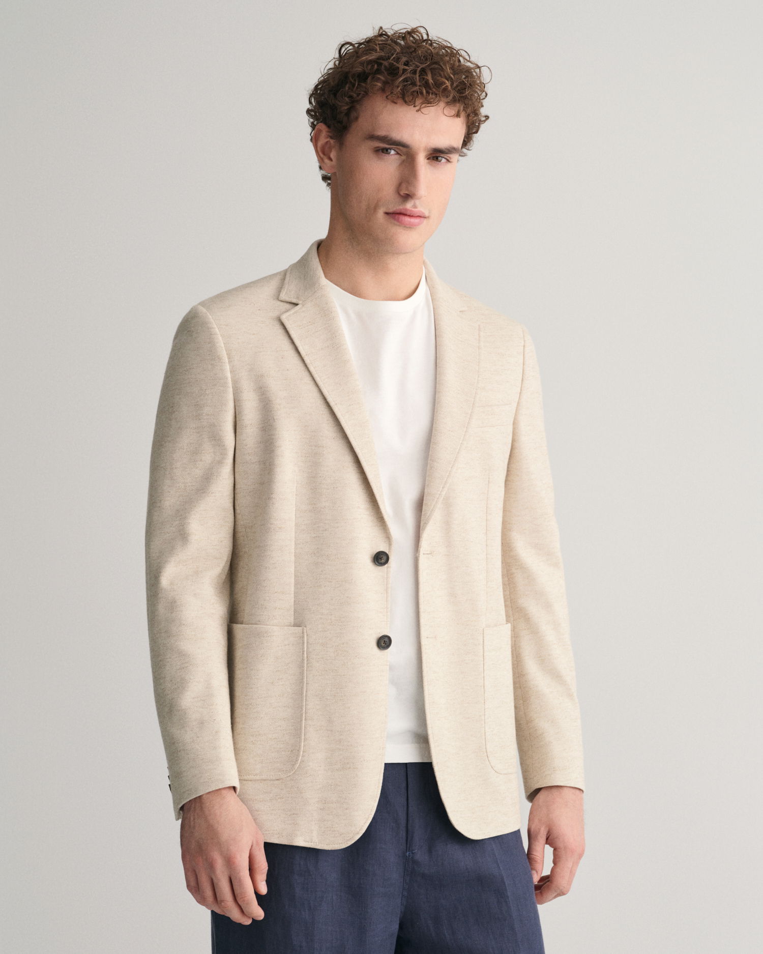 Slim Fit Cotton Linen Blazer