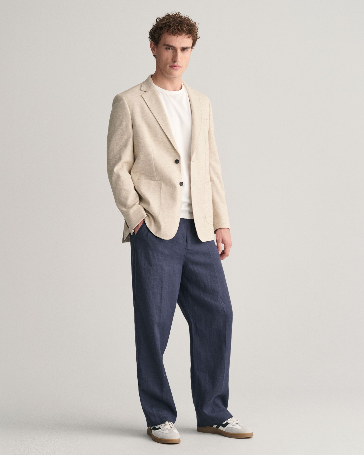 Slim Fit Cotton Linen Blazer