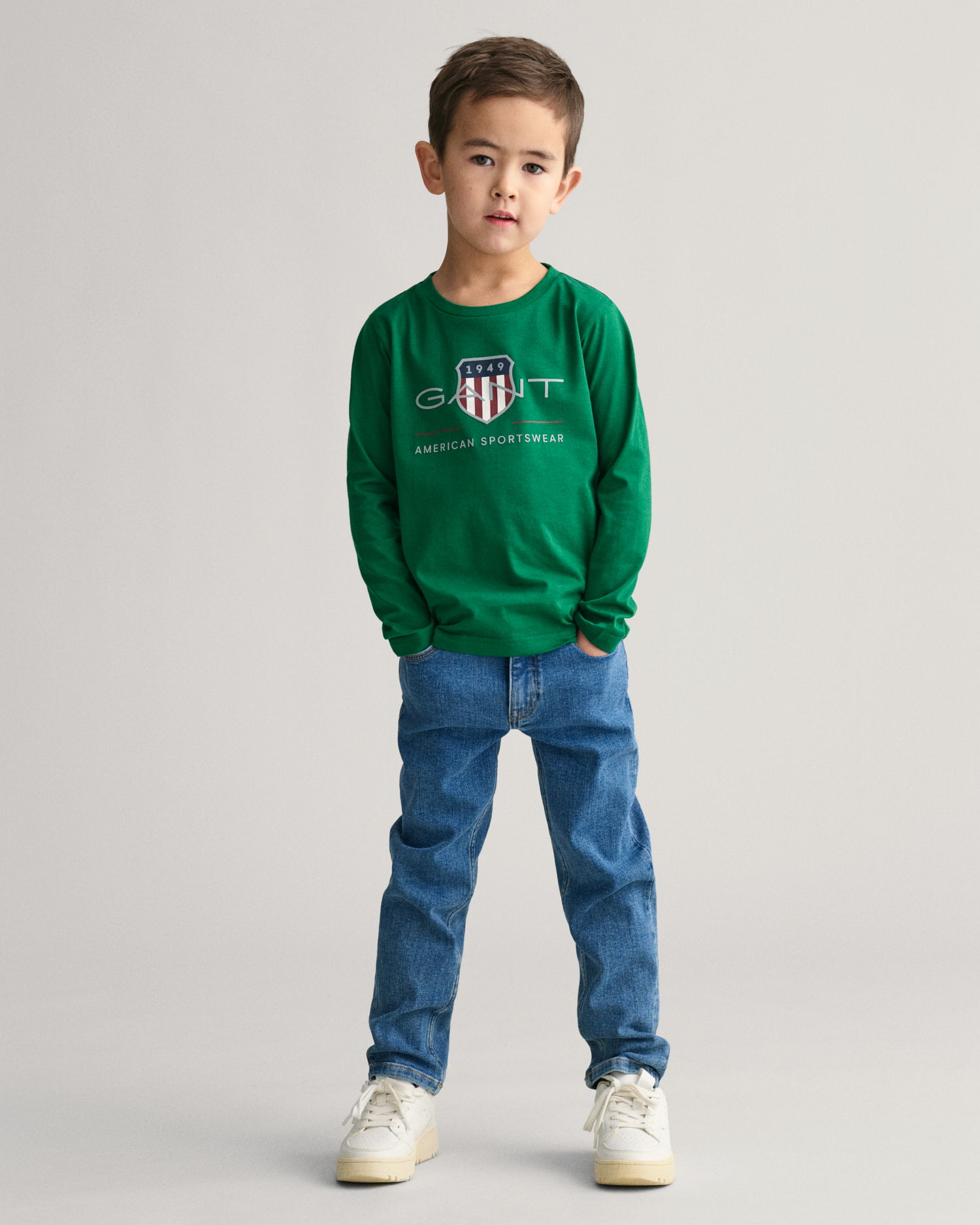 Kids Longsleeve med Archive Shield-logo