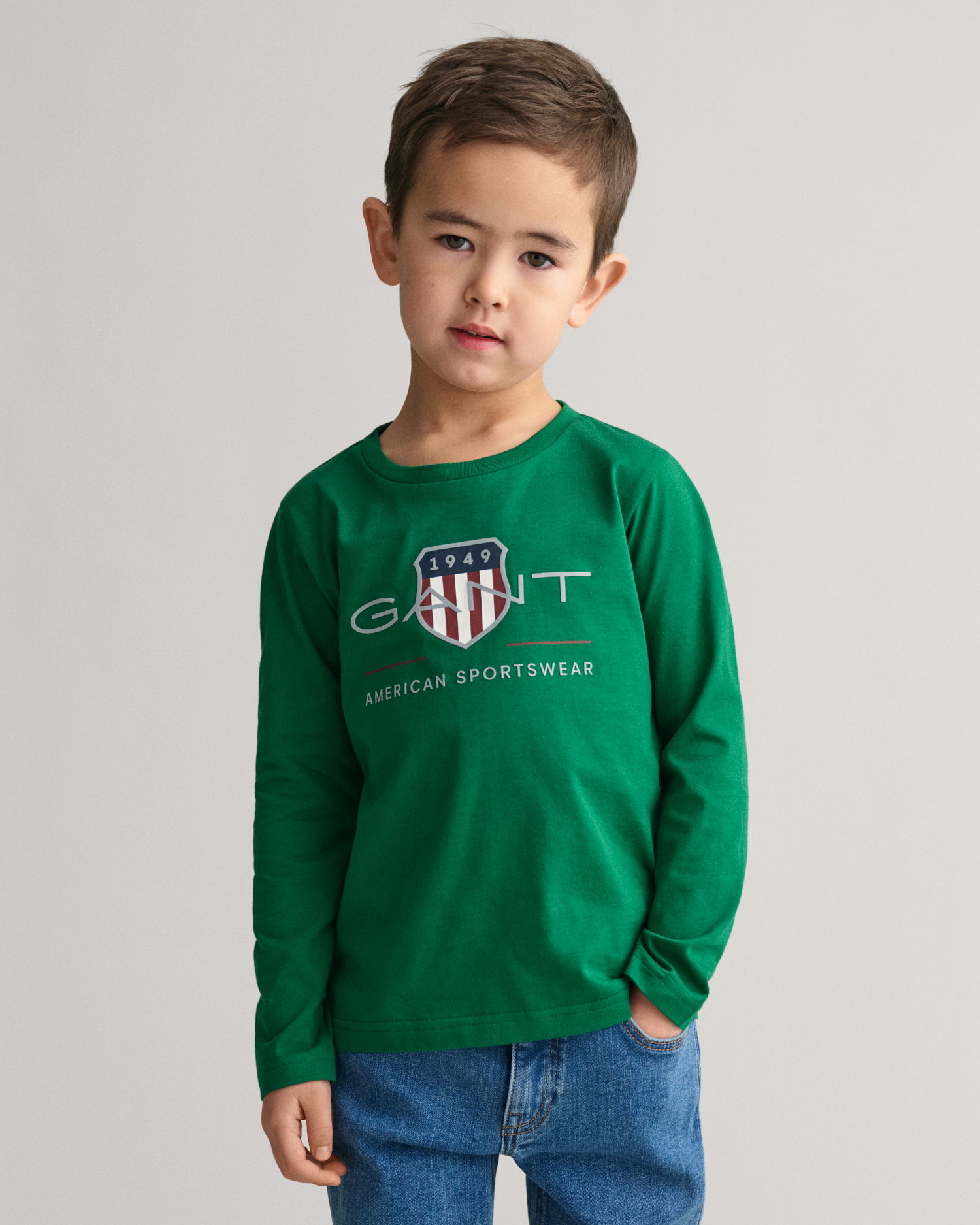Kids Longsleeve med Archive Shield-logo