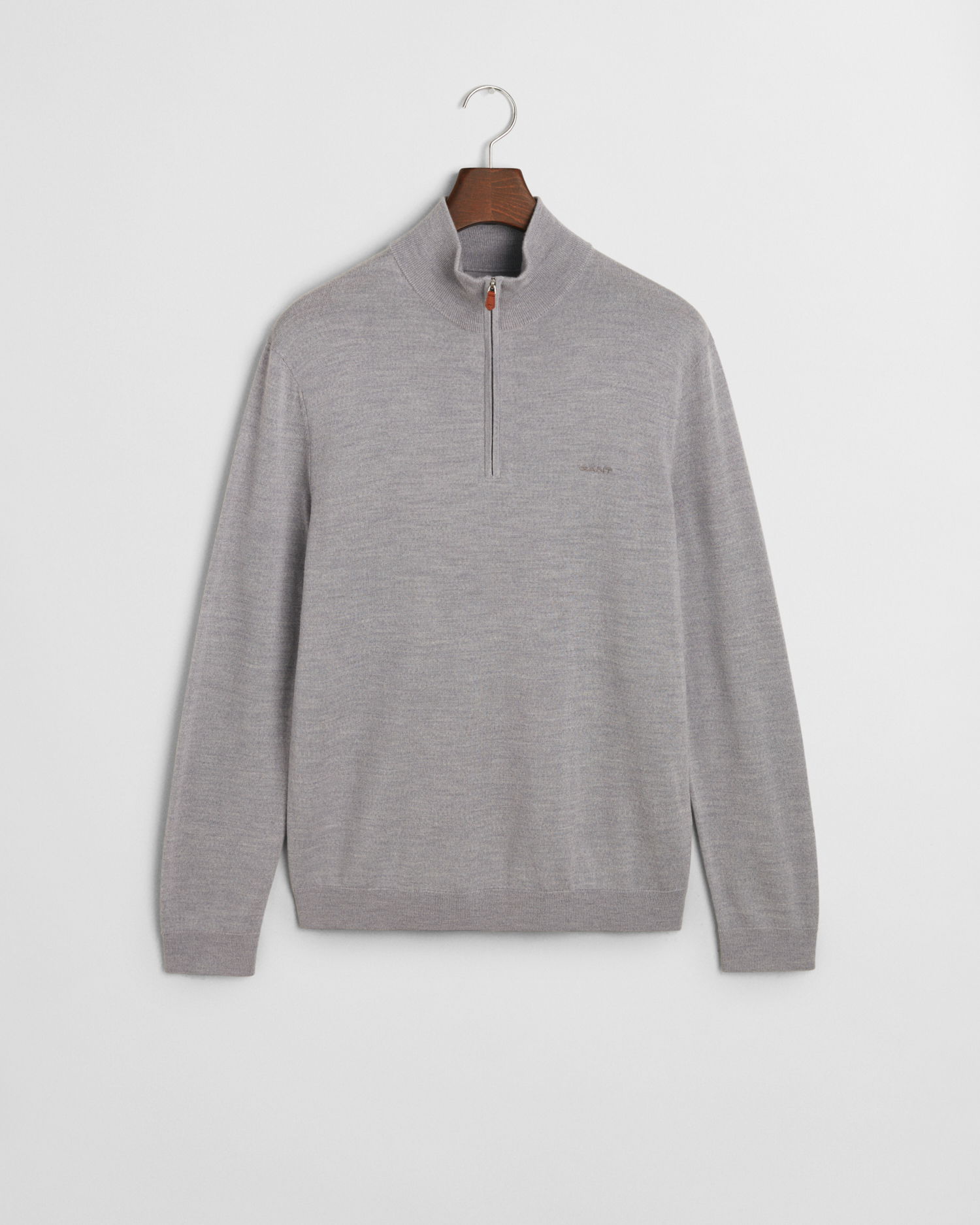 Genser i merinoull med half-zip