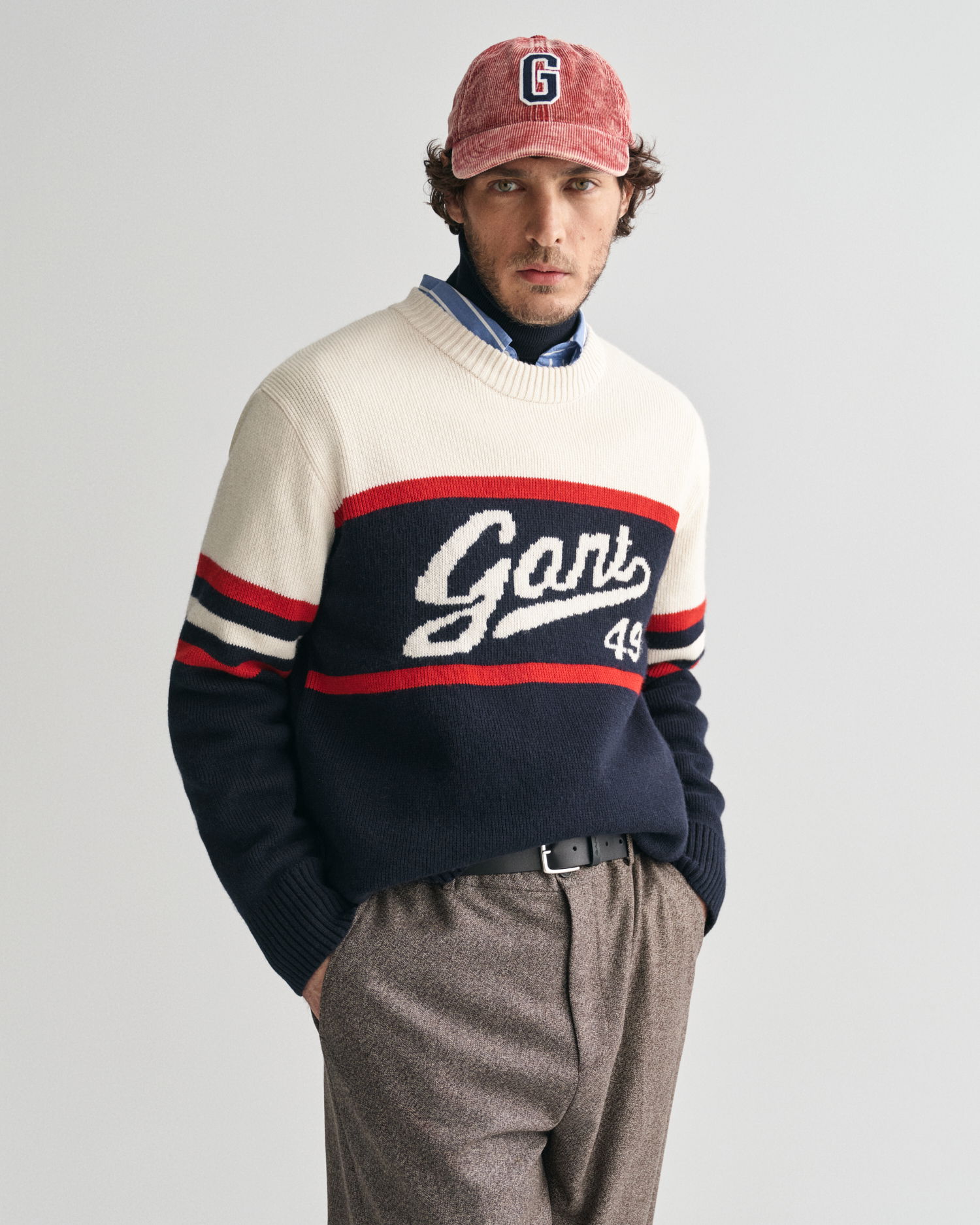 GANT Vintage grafisk genser med rund hals