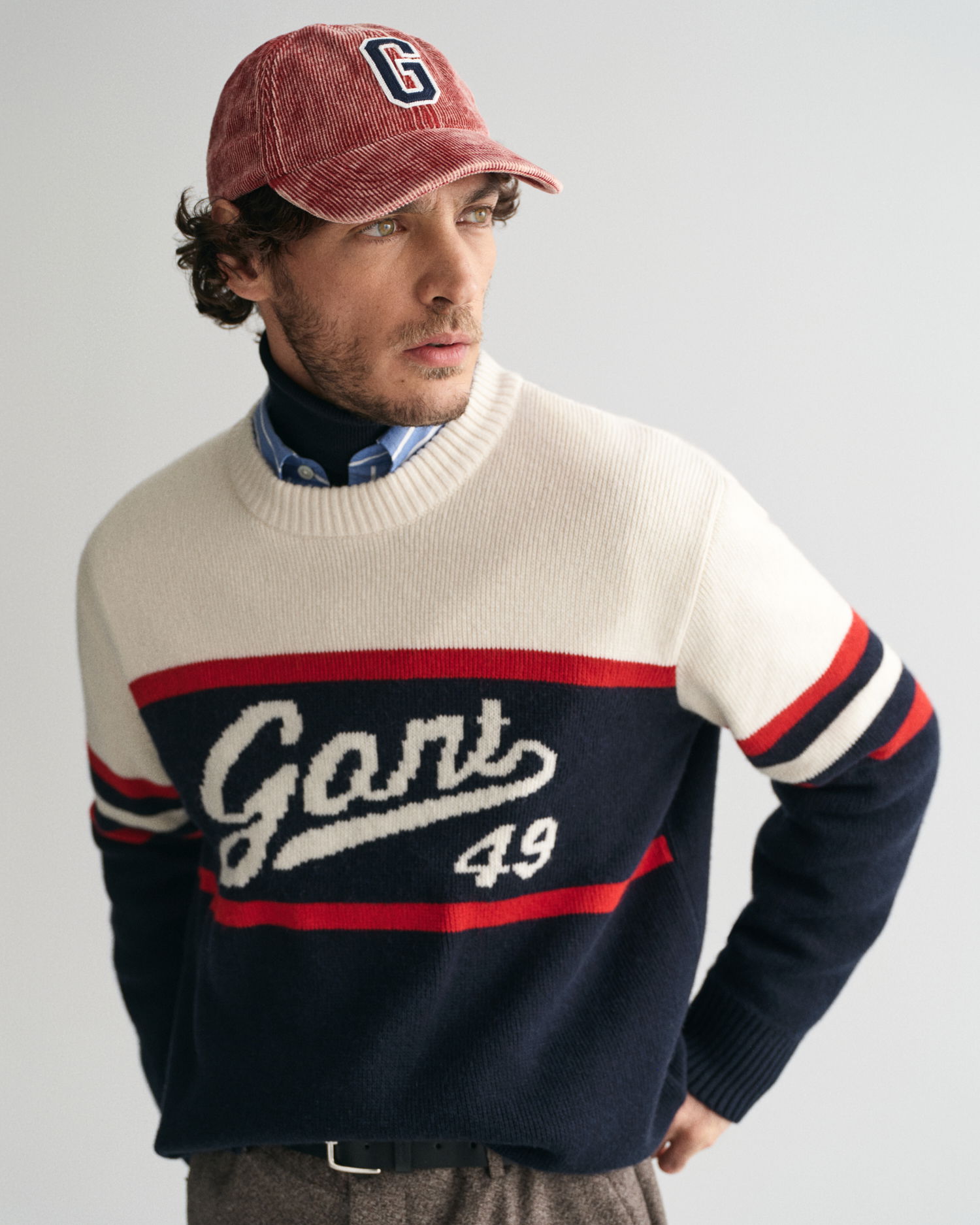 GANT Vintage grafisk genser med rund hals