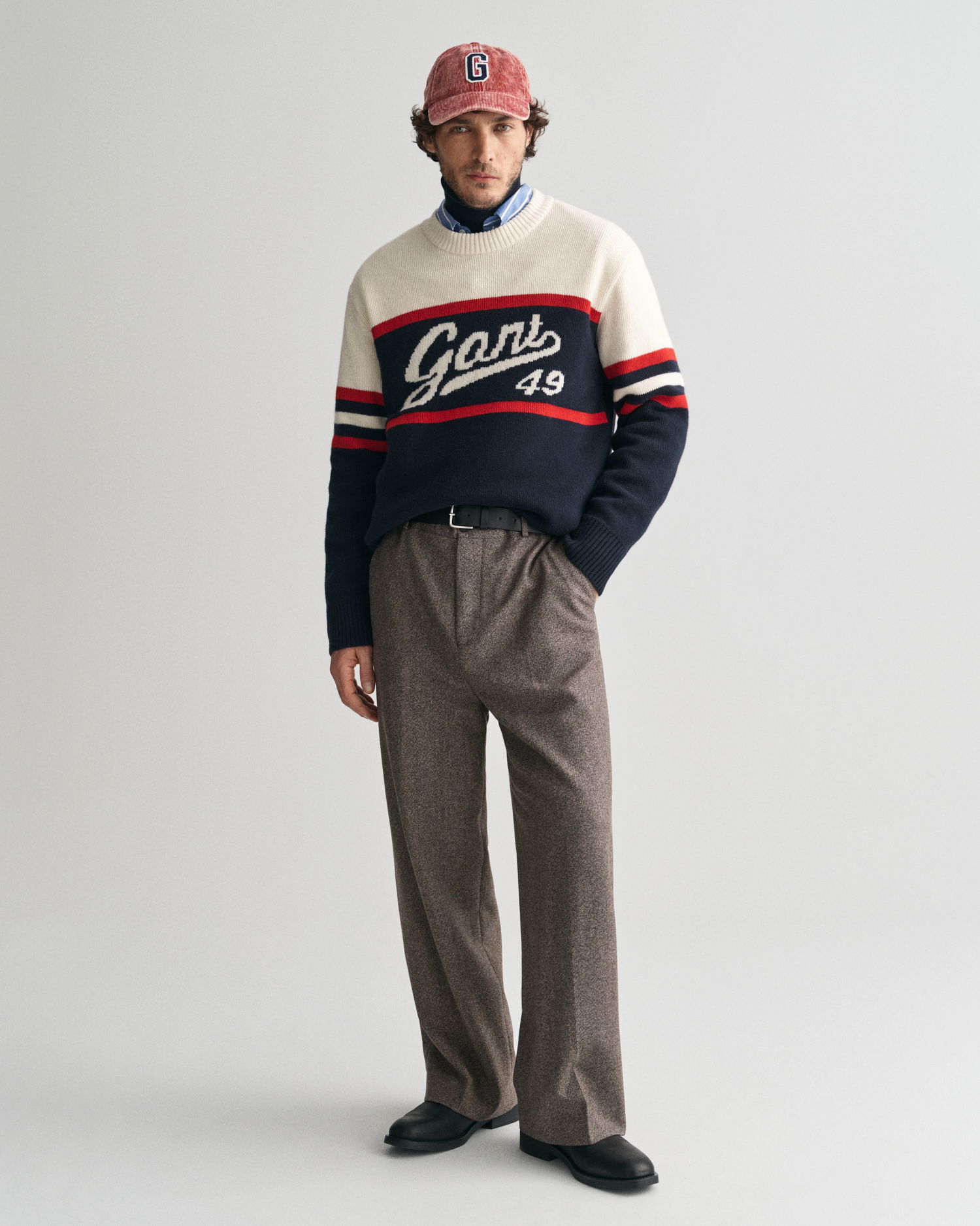 GANT Vintage grafisk genser med rund hals