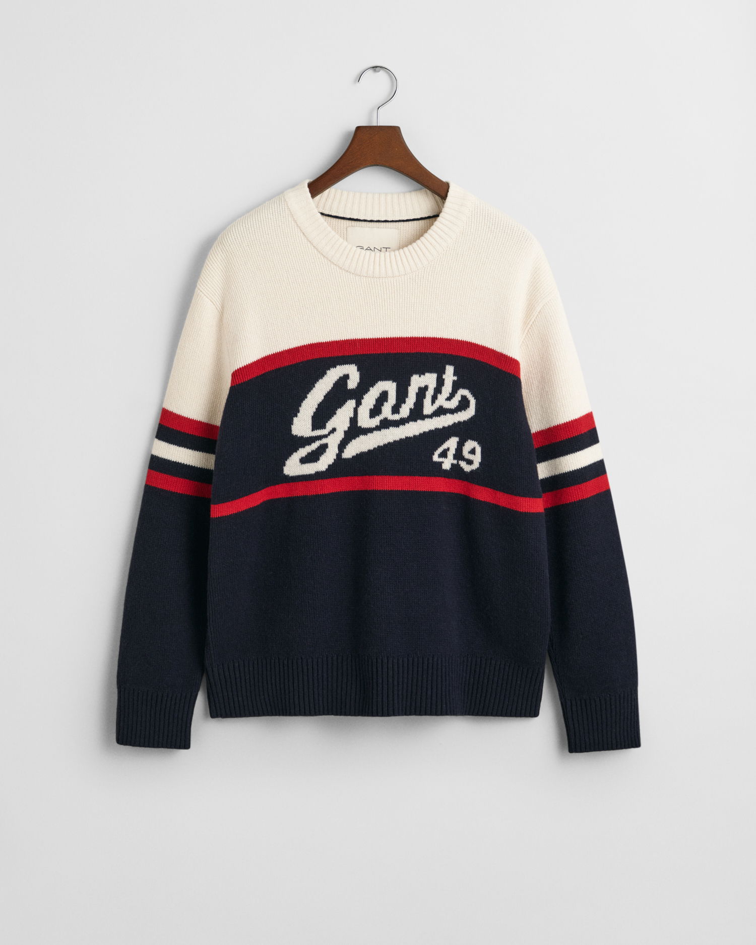 GANT Vintage grafisk genser med rund hals