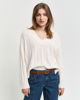 Bred ribbet v-hals genser i ull