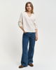 Bred ribbet v-hals genser i ull