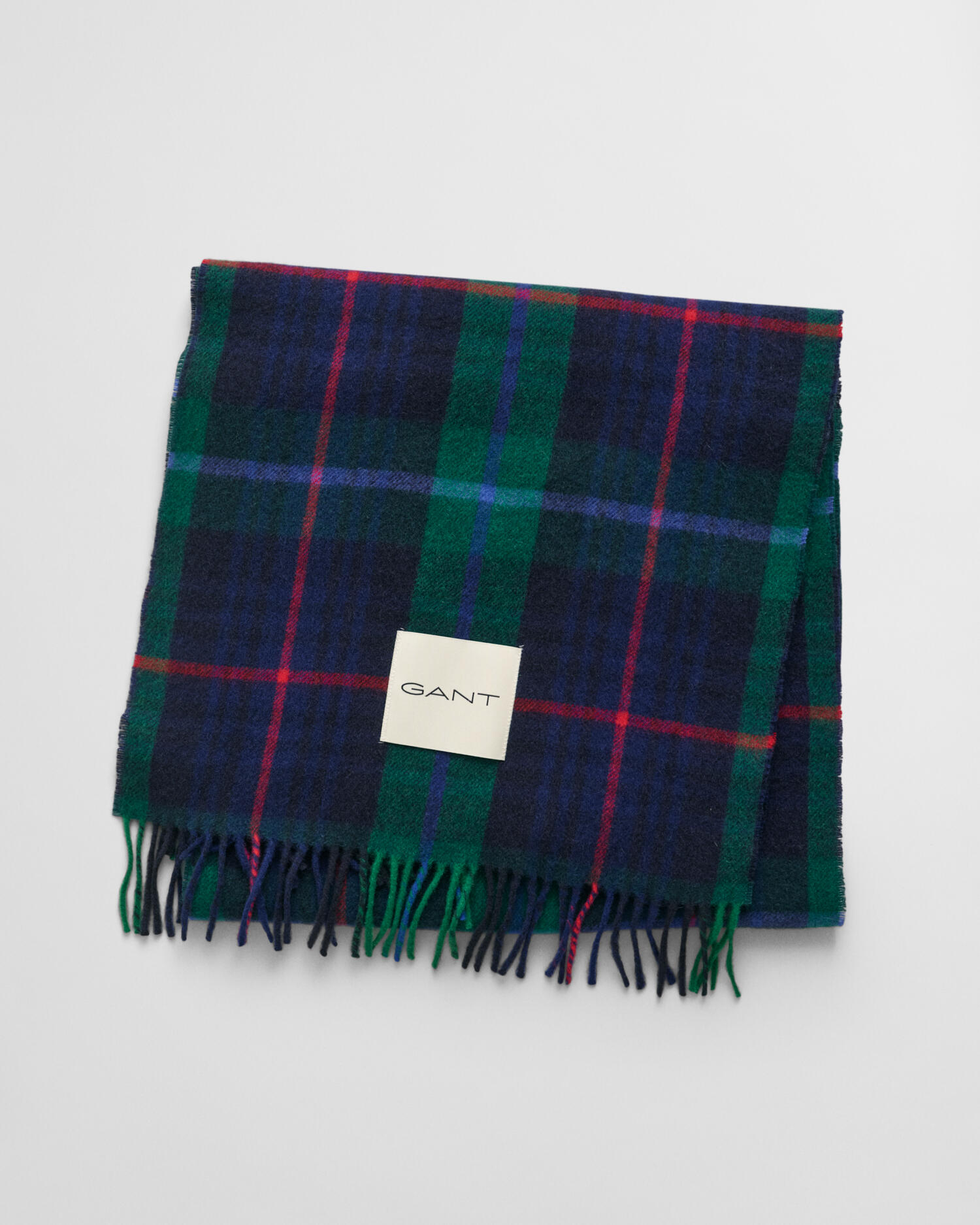 Rutet cashmere og ull skjerf