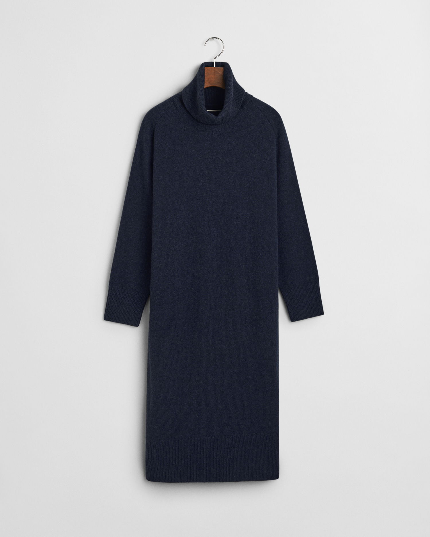 Herringbone Detail Turtleneck Kjole