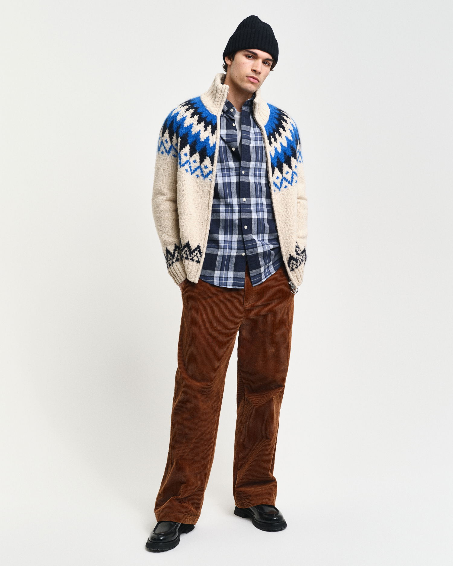 Jacquard Zip Cardigan