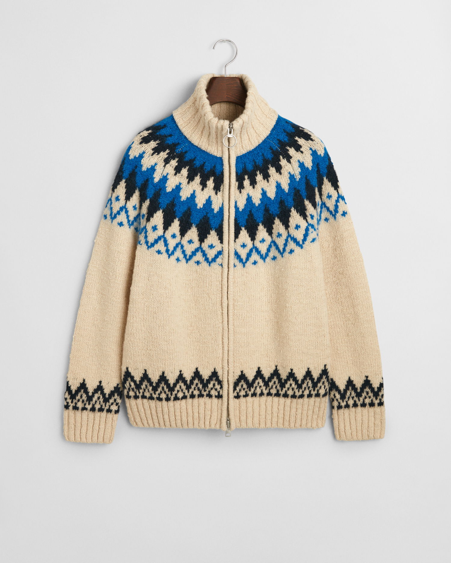 Jacquard Zip Cardigan