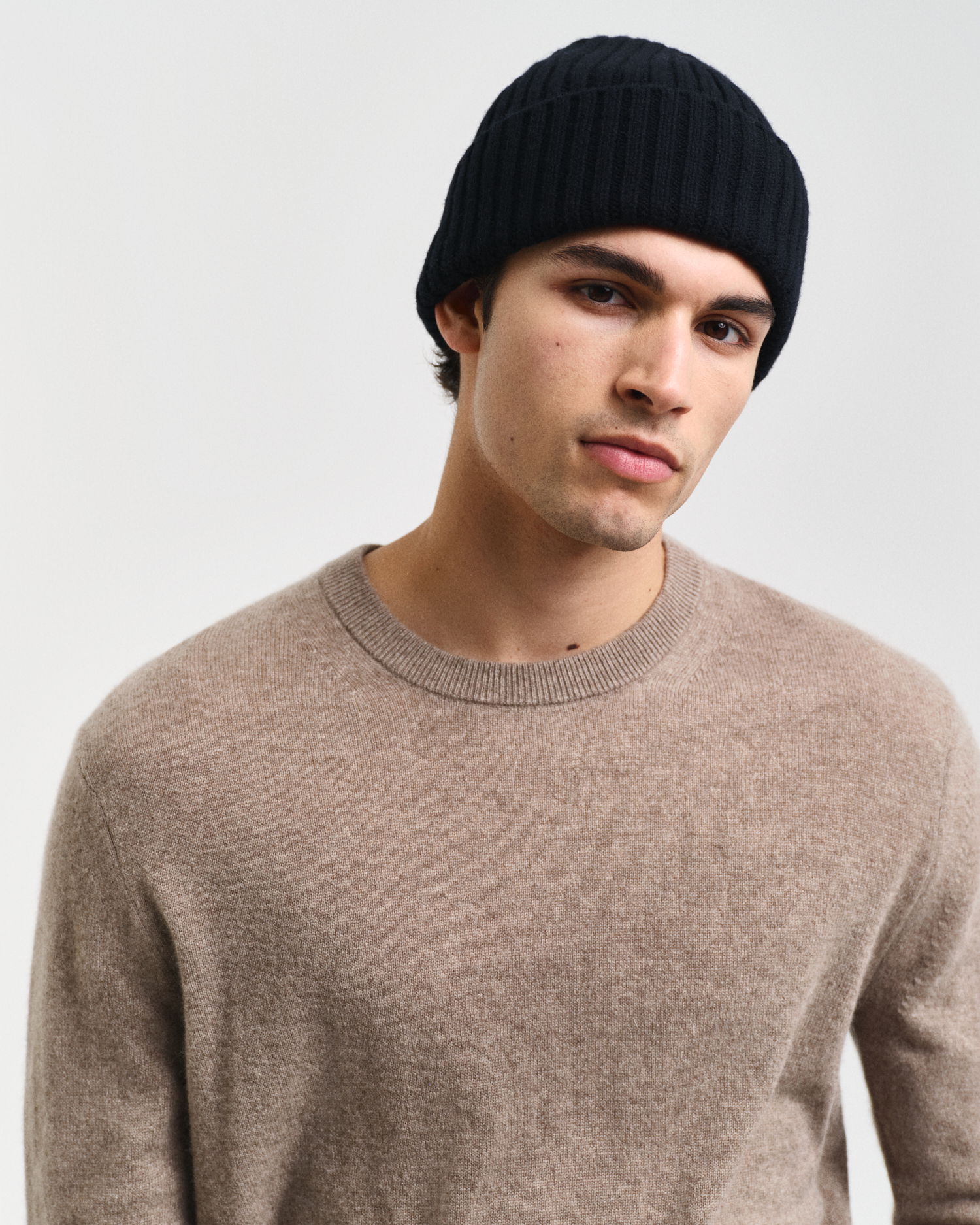 Cashmere genser med rund hals