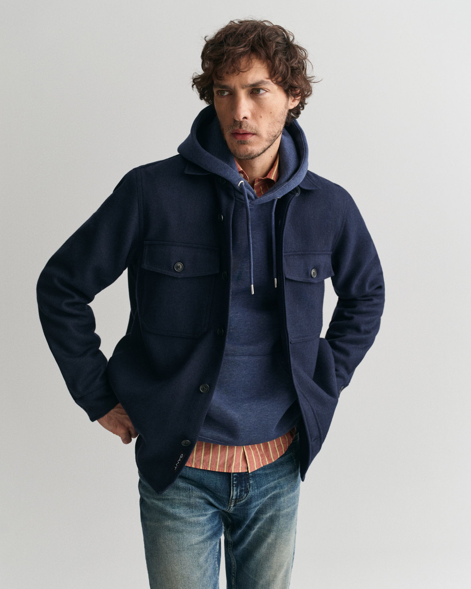 Overshirt i ullblanding