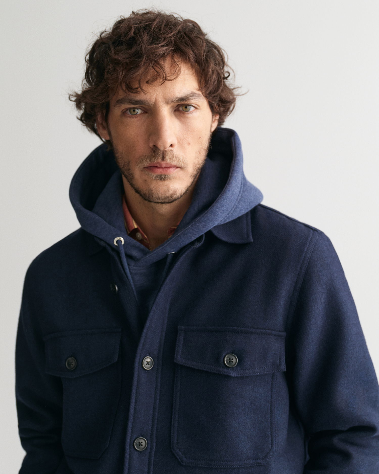 Overshirt i ullblanding