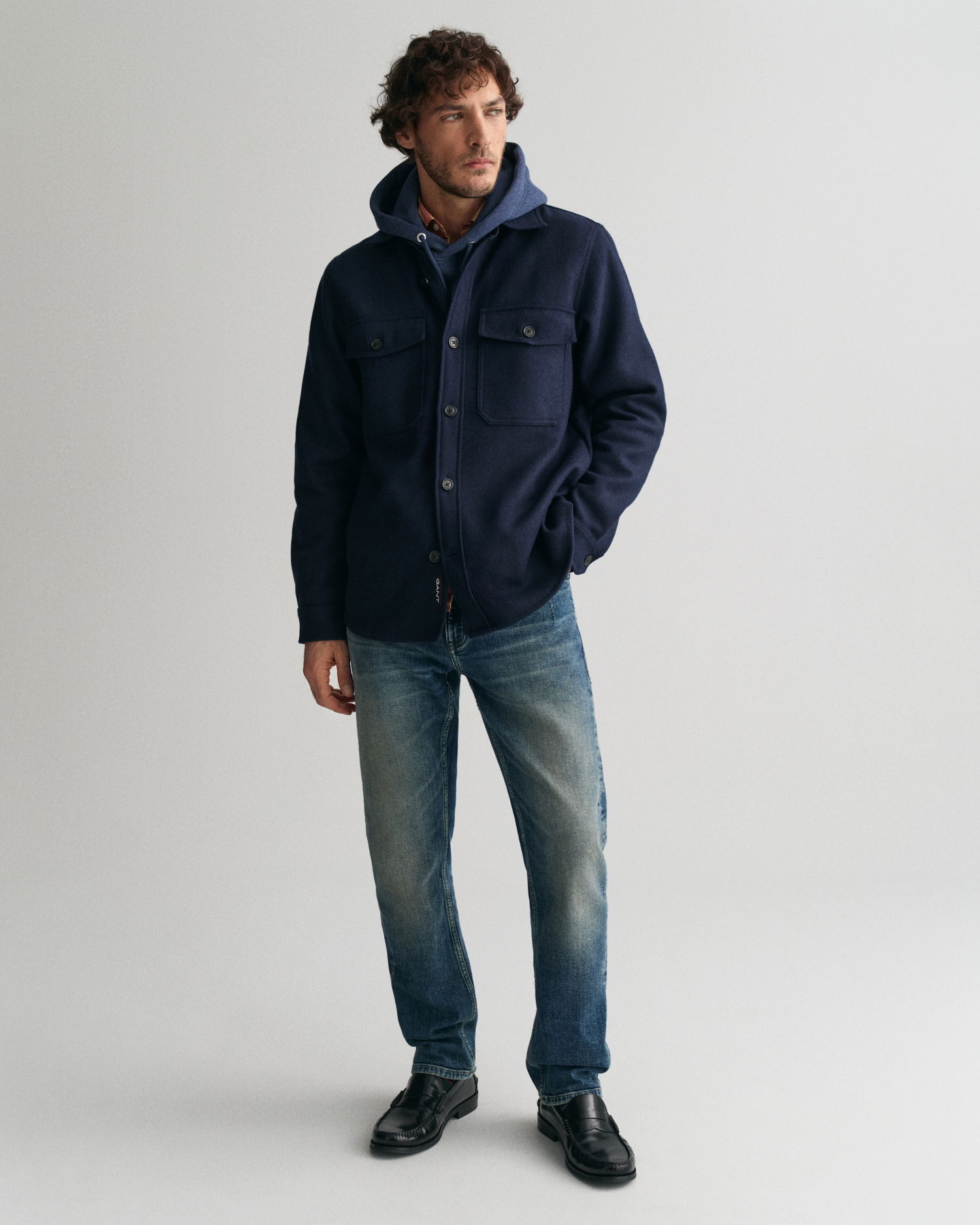 Overshirt i ullblanding