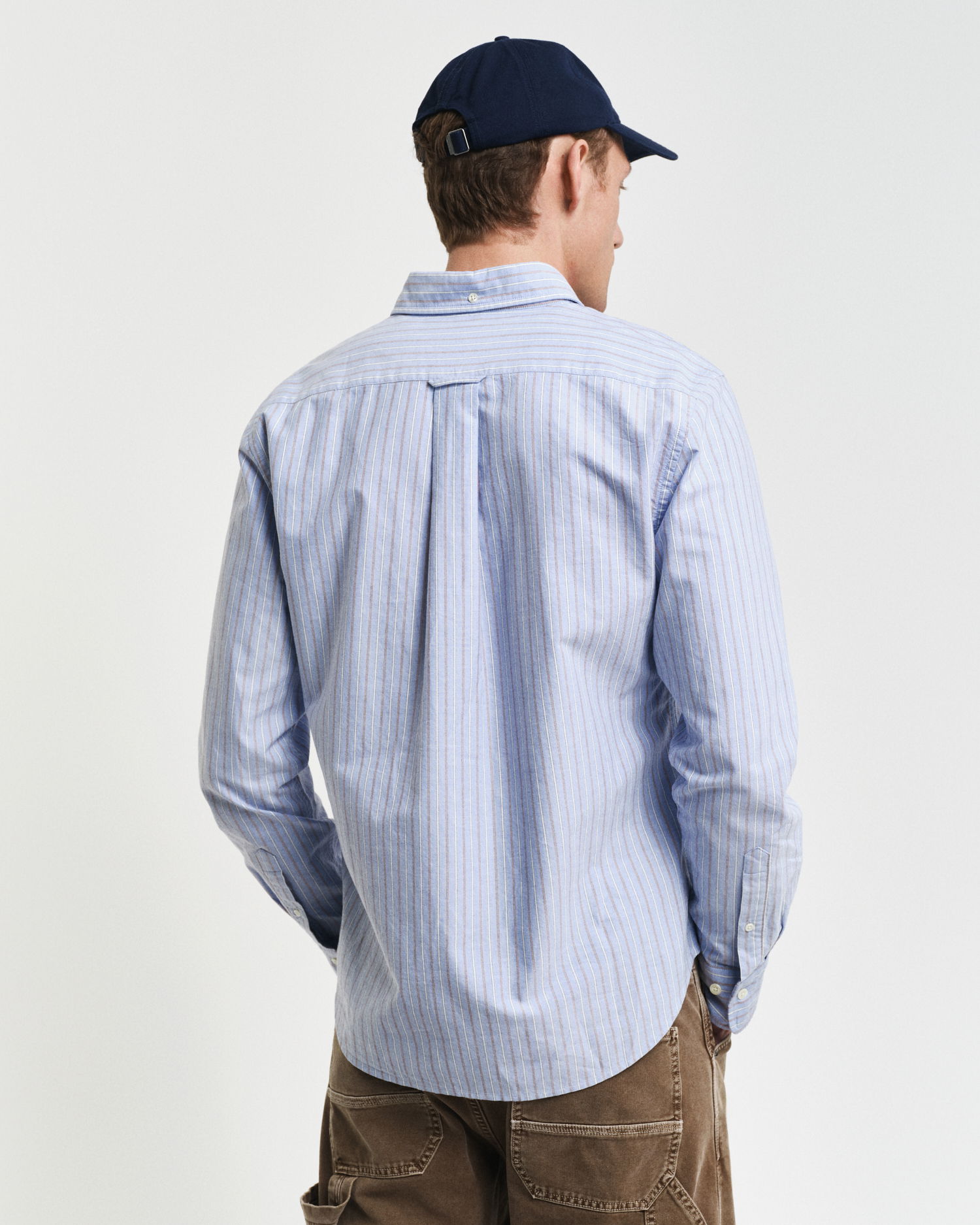 Stripete klassisk Oxford-skjorte med vanlig passform, unisex