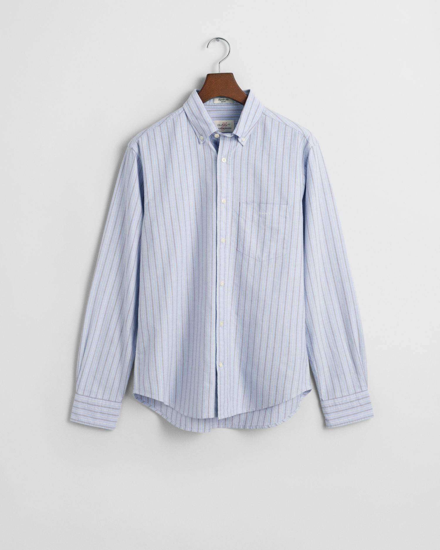 Stripete klassisk Oxford-skjorte med vanlig passform, unisex