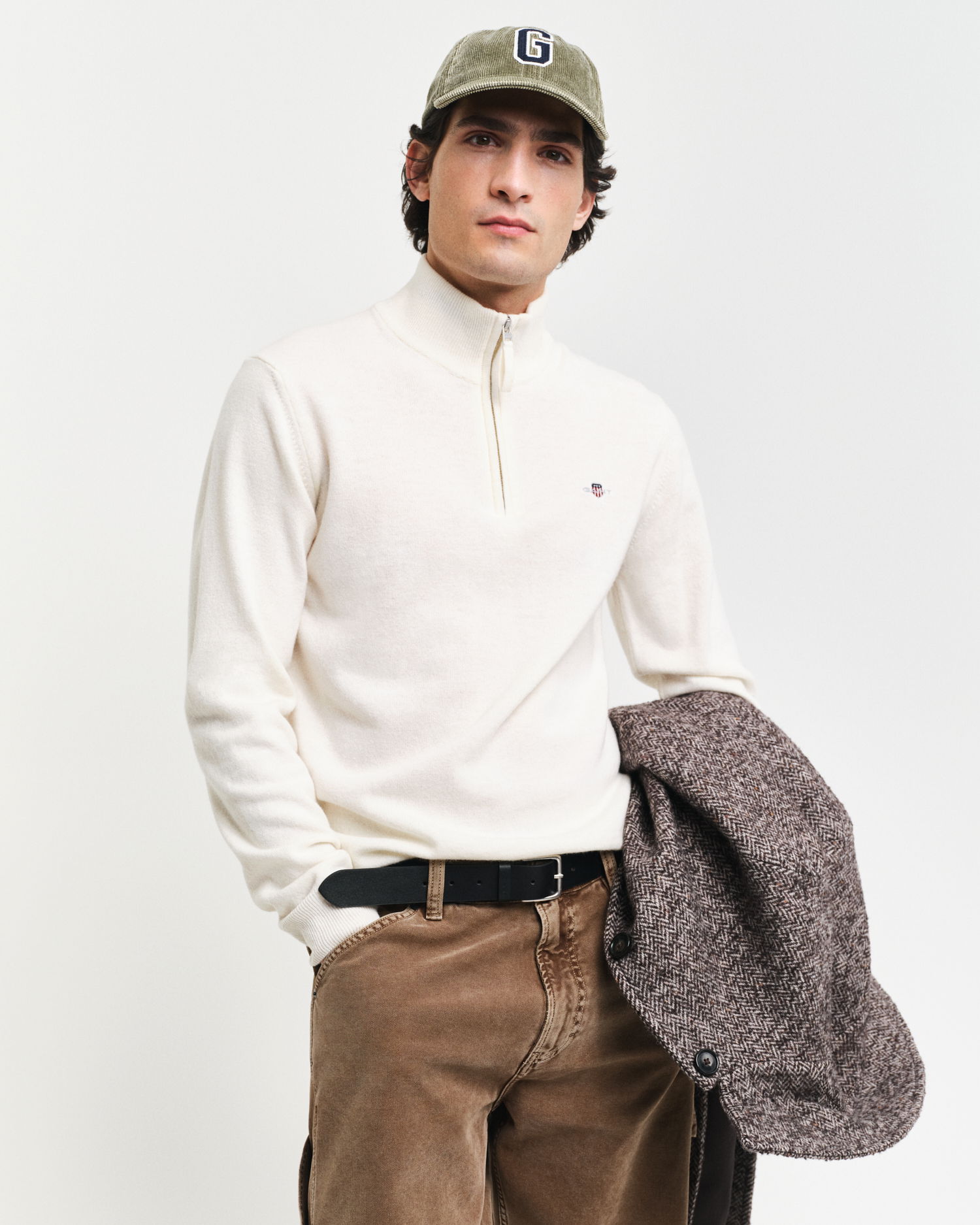 Lammeullsgenser med half-zip