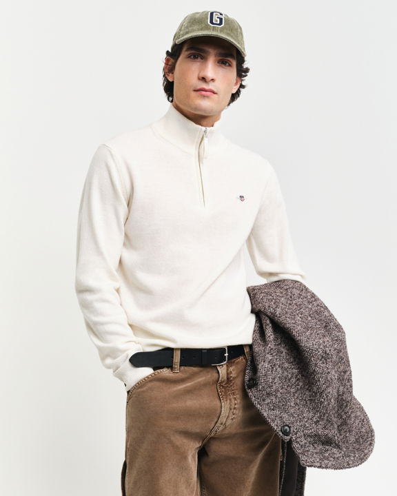 Lammeullsgenser med half-zip