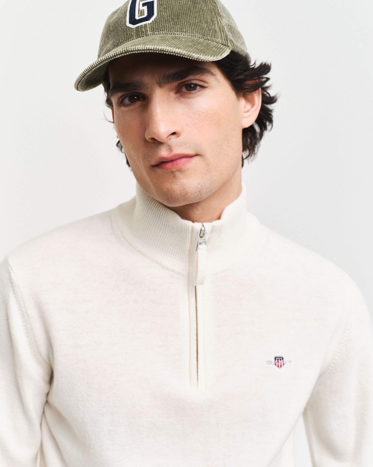 Lammeullsgenser med half-zip