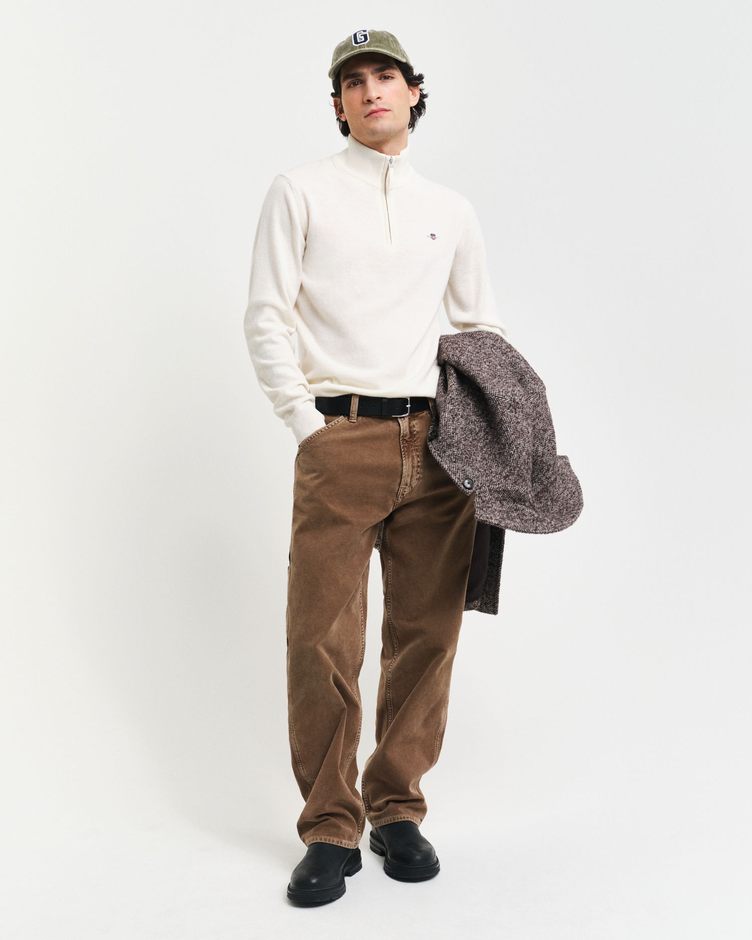 Lammeullsgenser med half-zip