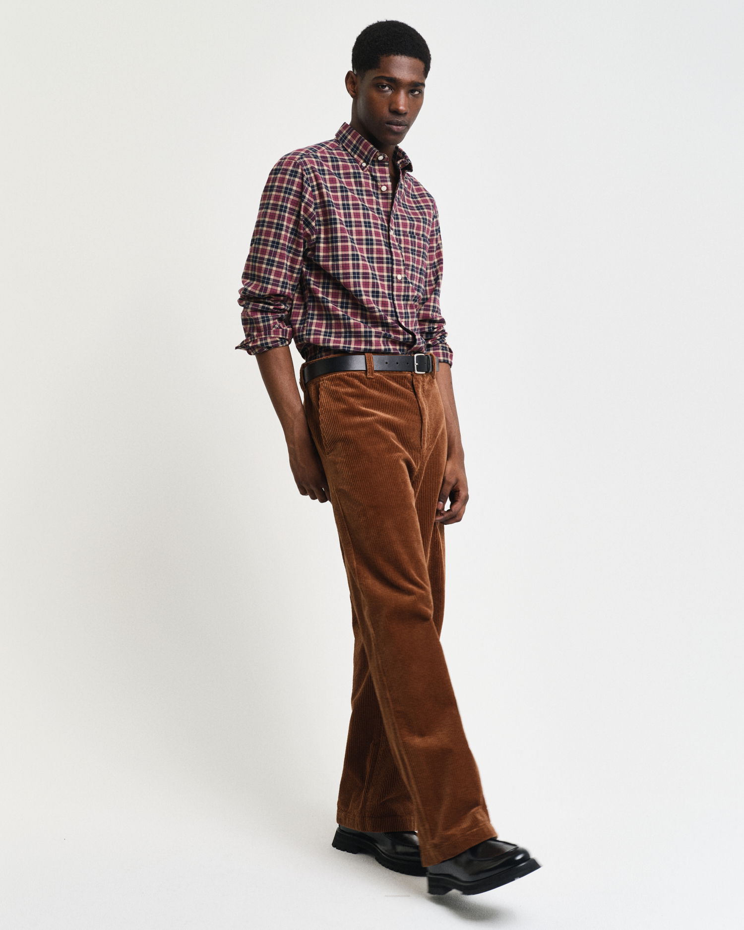Regular Fit Rutete lett Twill-skjorte