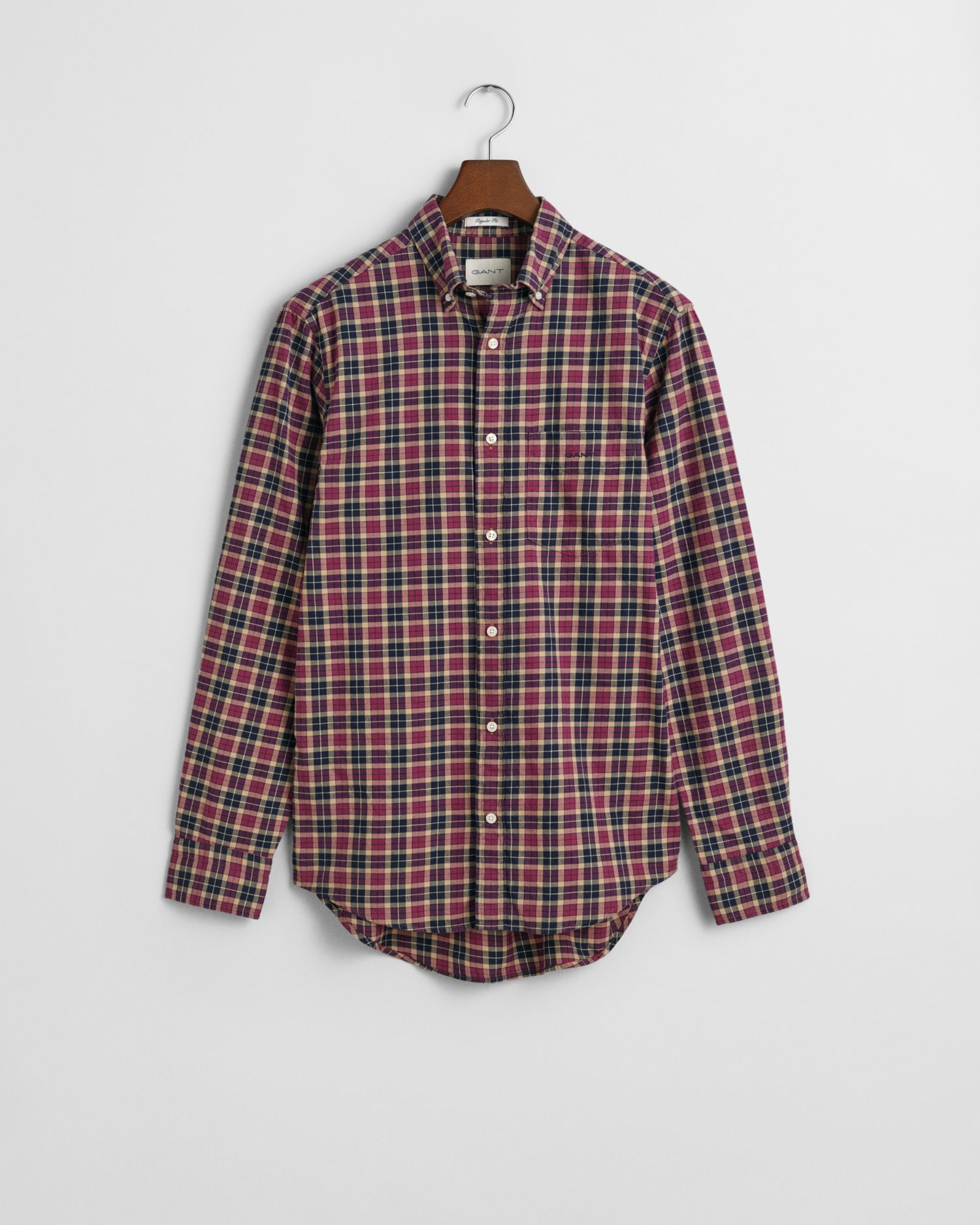 Regular Fit Rutete lett Twill-skjorte