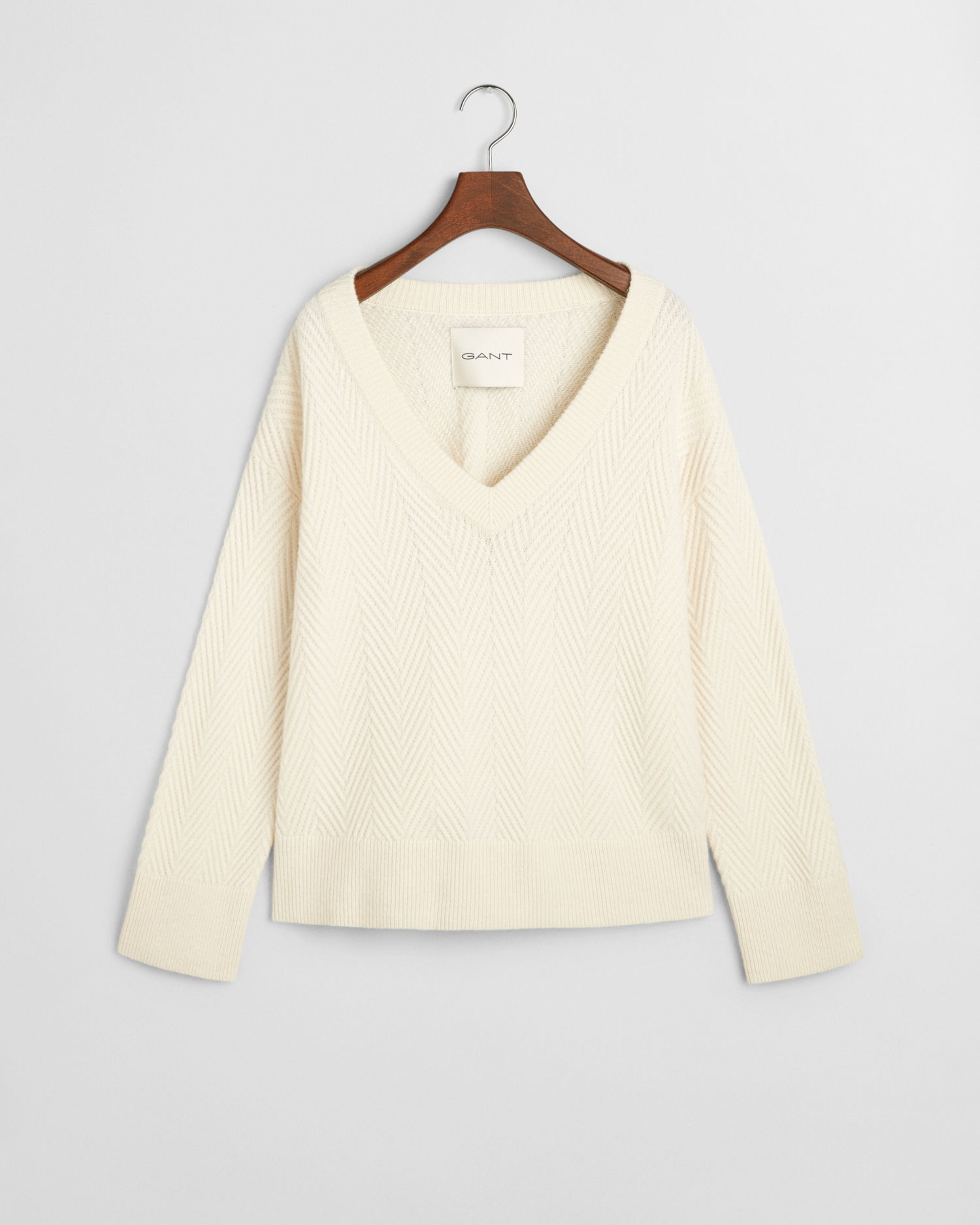 Herringbone V-hals genser