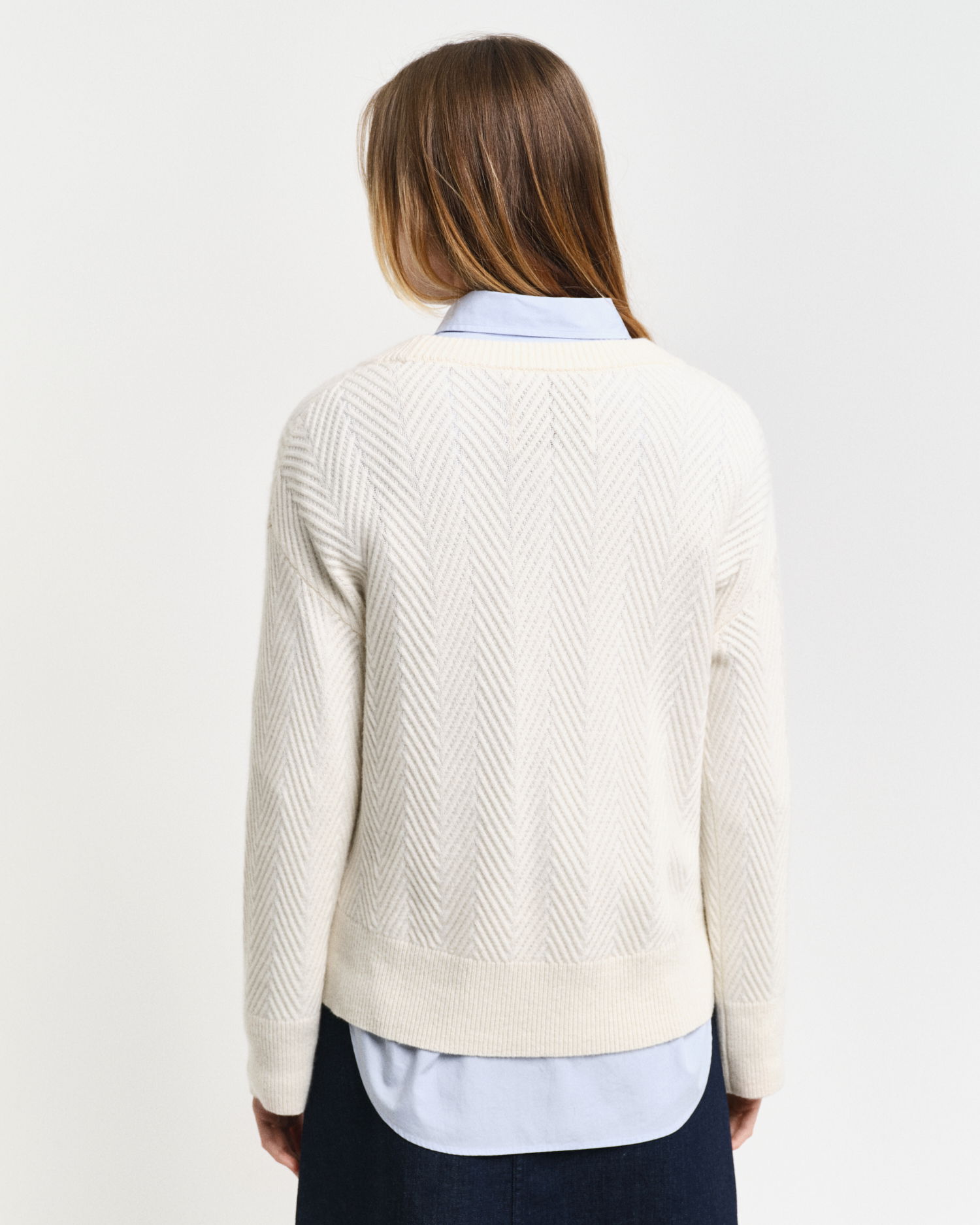 Herringbone V-hals genser