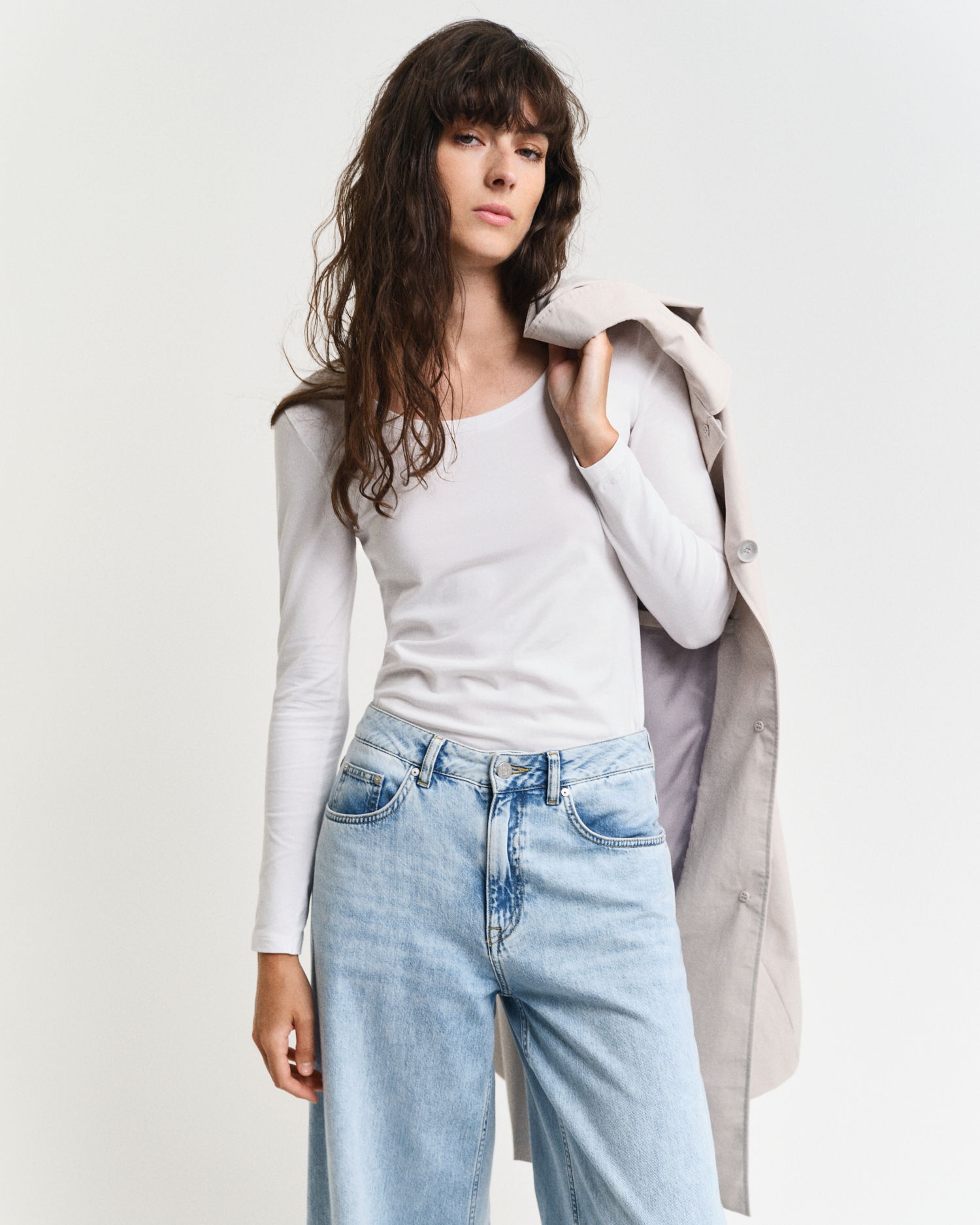 Longsleeve med scoop-neck