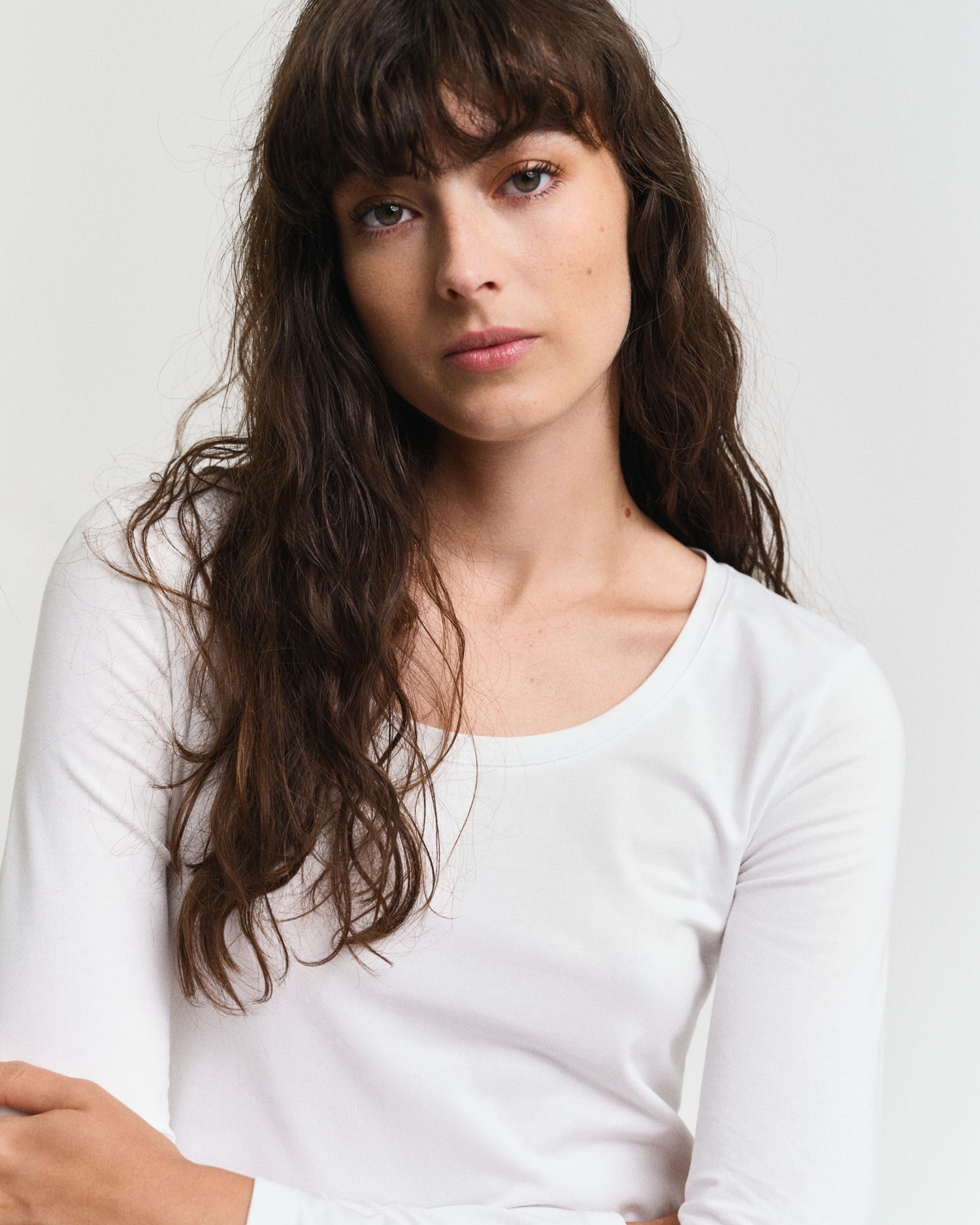 Longsleeve med scoop-neck