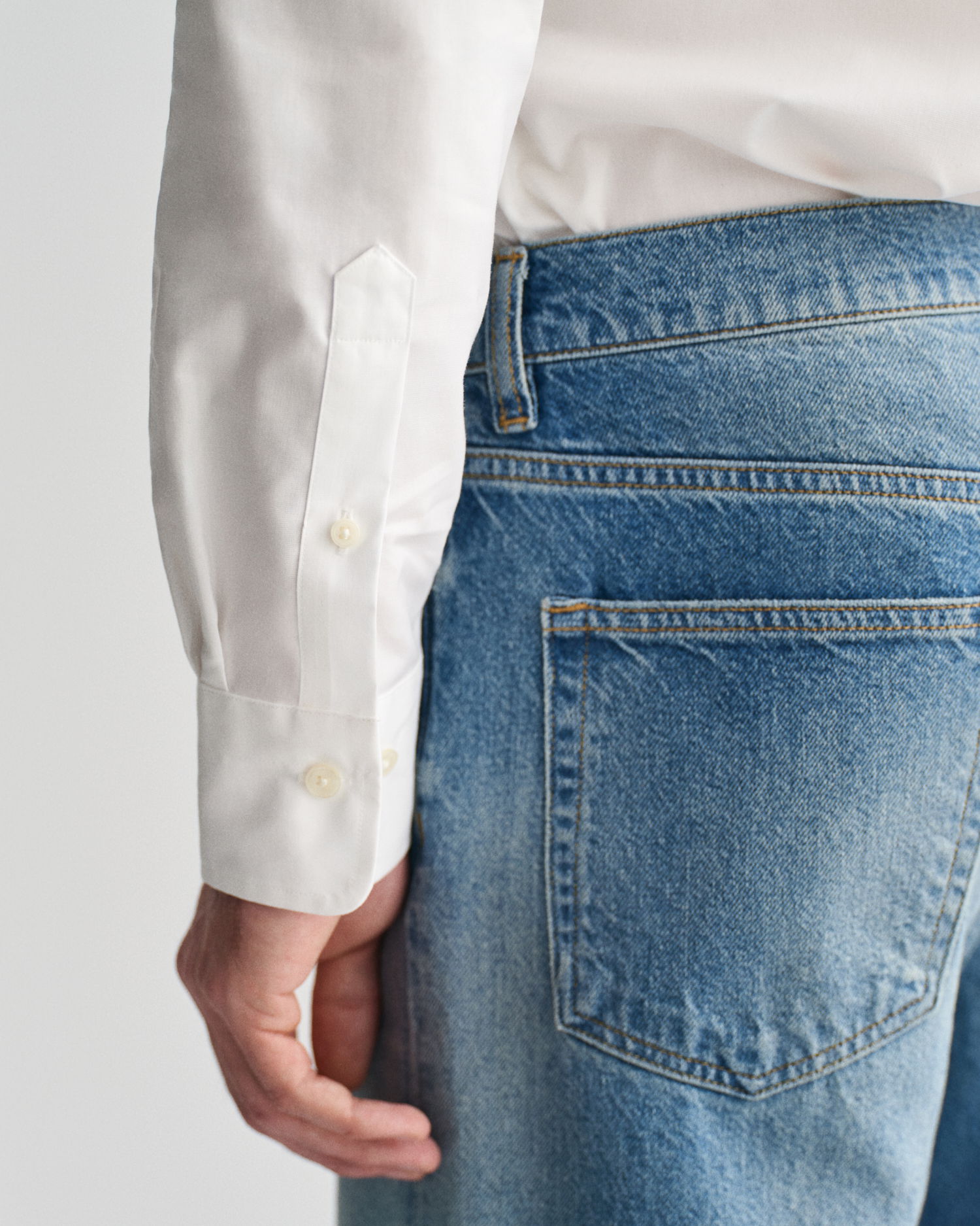 Slim fit poplin skjorte med stretch