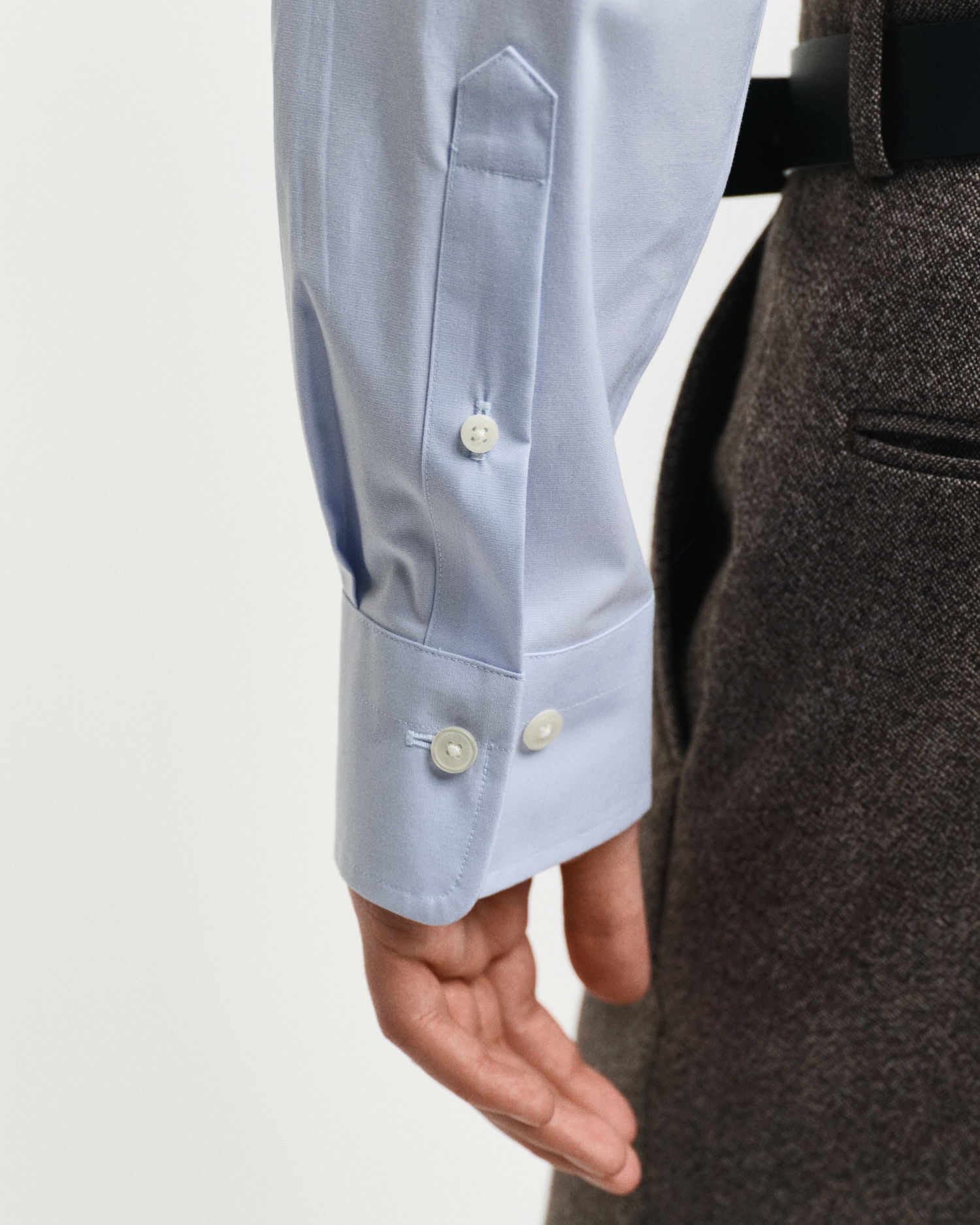 Slim fit poplin skjorte med stretch