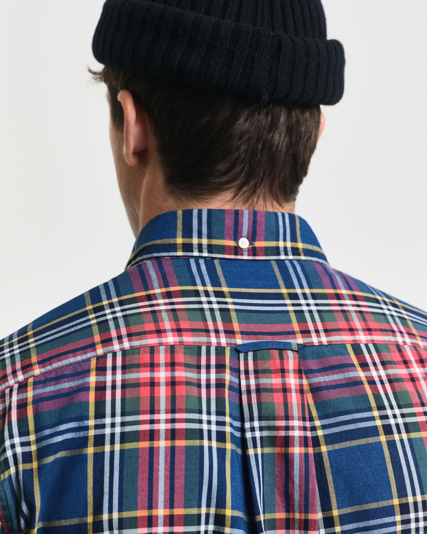 Rutete indigoskjorte, regular fit