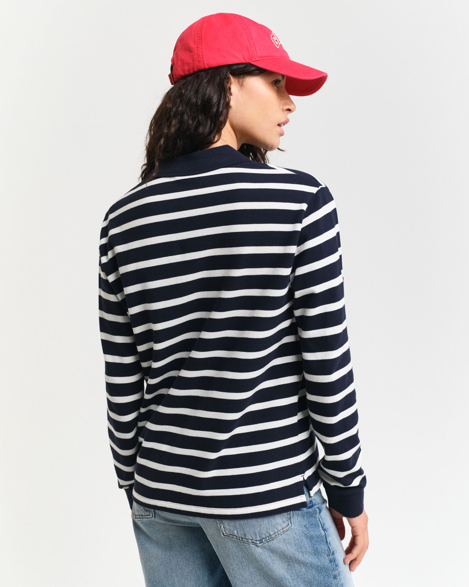 Breton stripete langermet piképoloskjorte