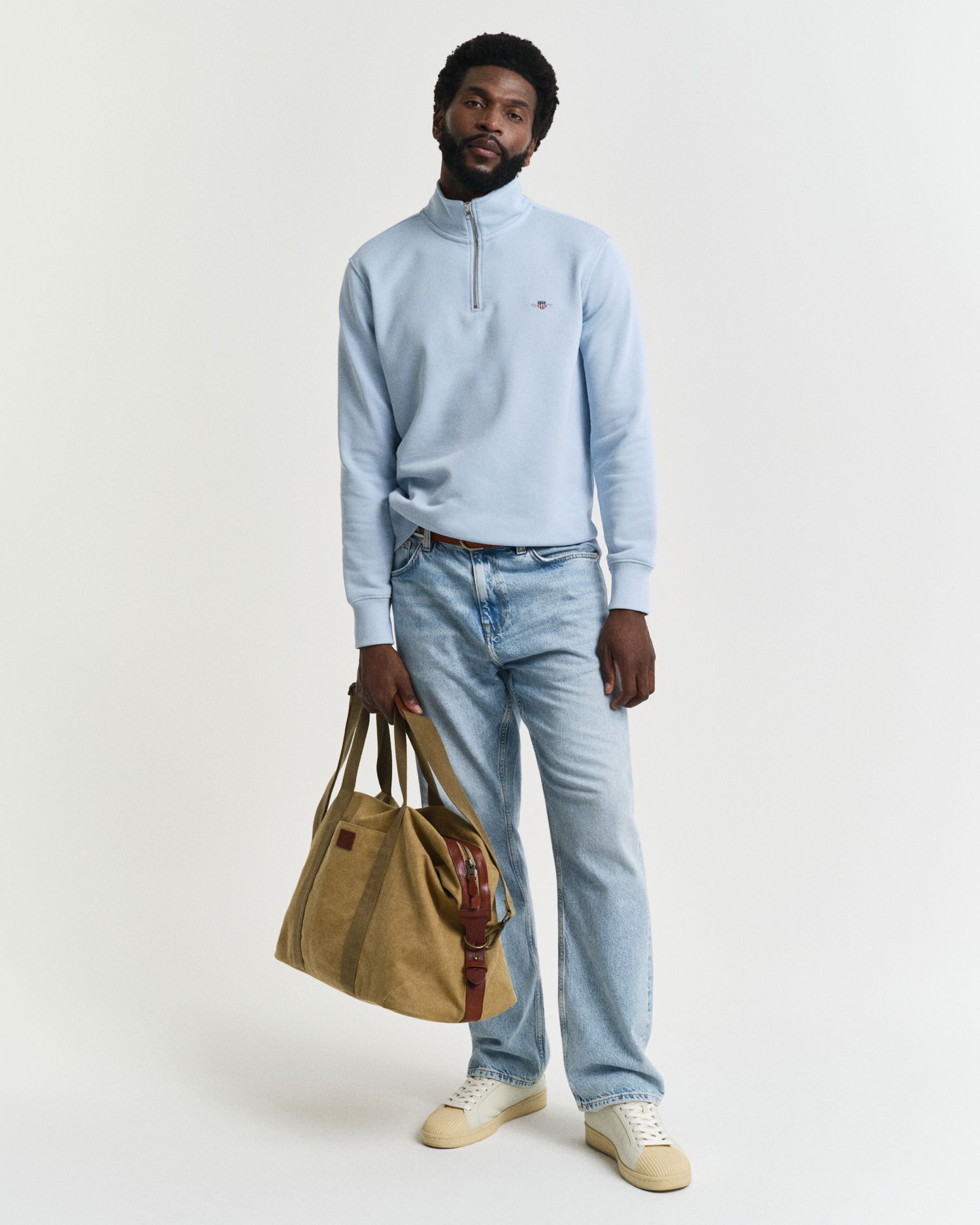 Shield collegegenser med half-zip