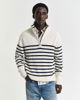 Stripete bomullsgenser med half-zip
